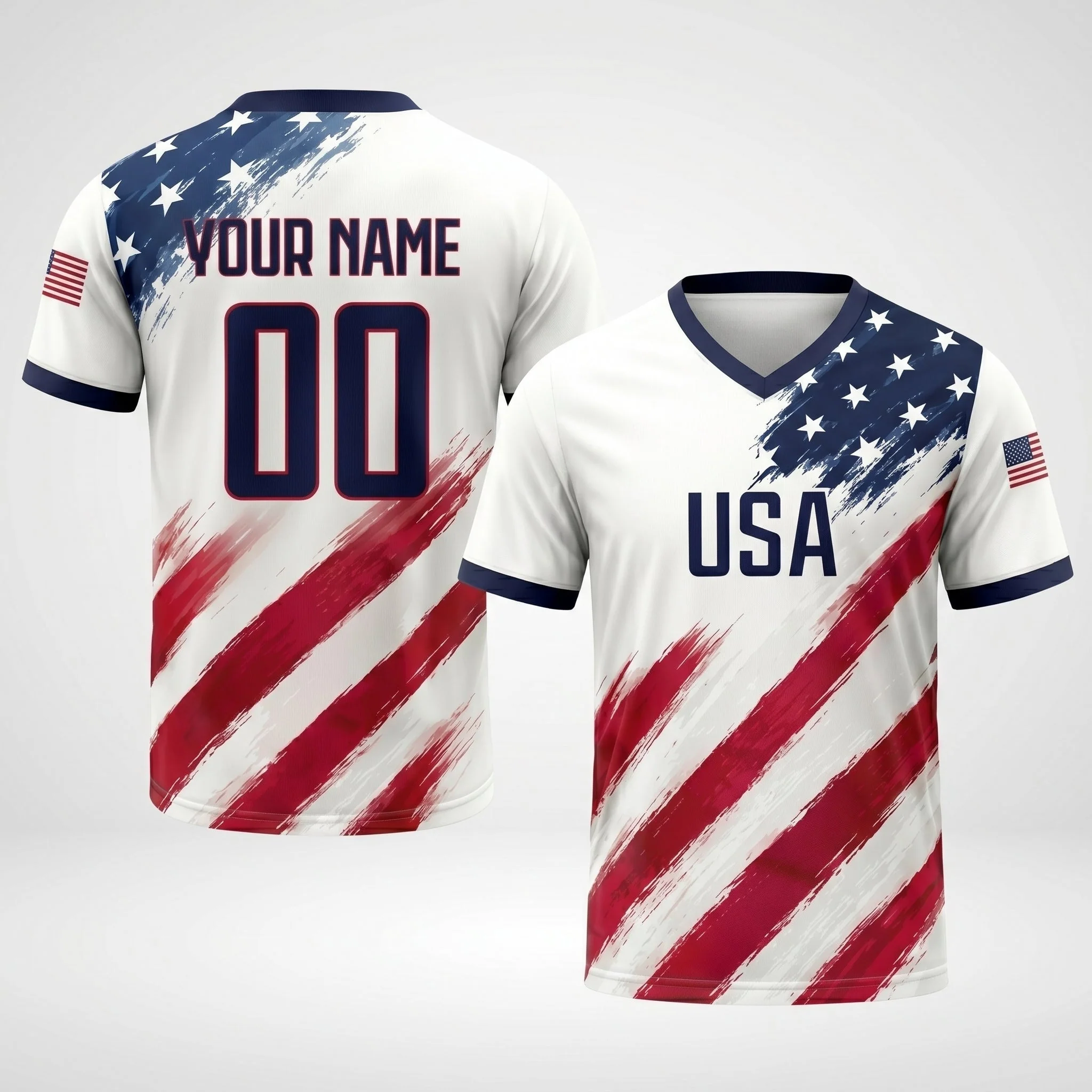 USA Flag Custom Name Number - Personalized Soccer Jersey - Gift For Sport Fans - Image 5