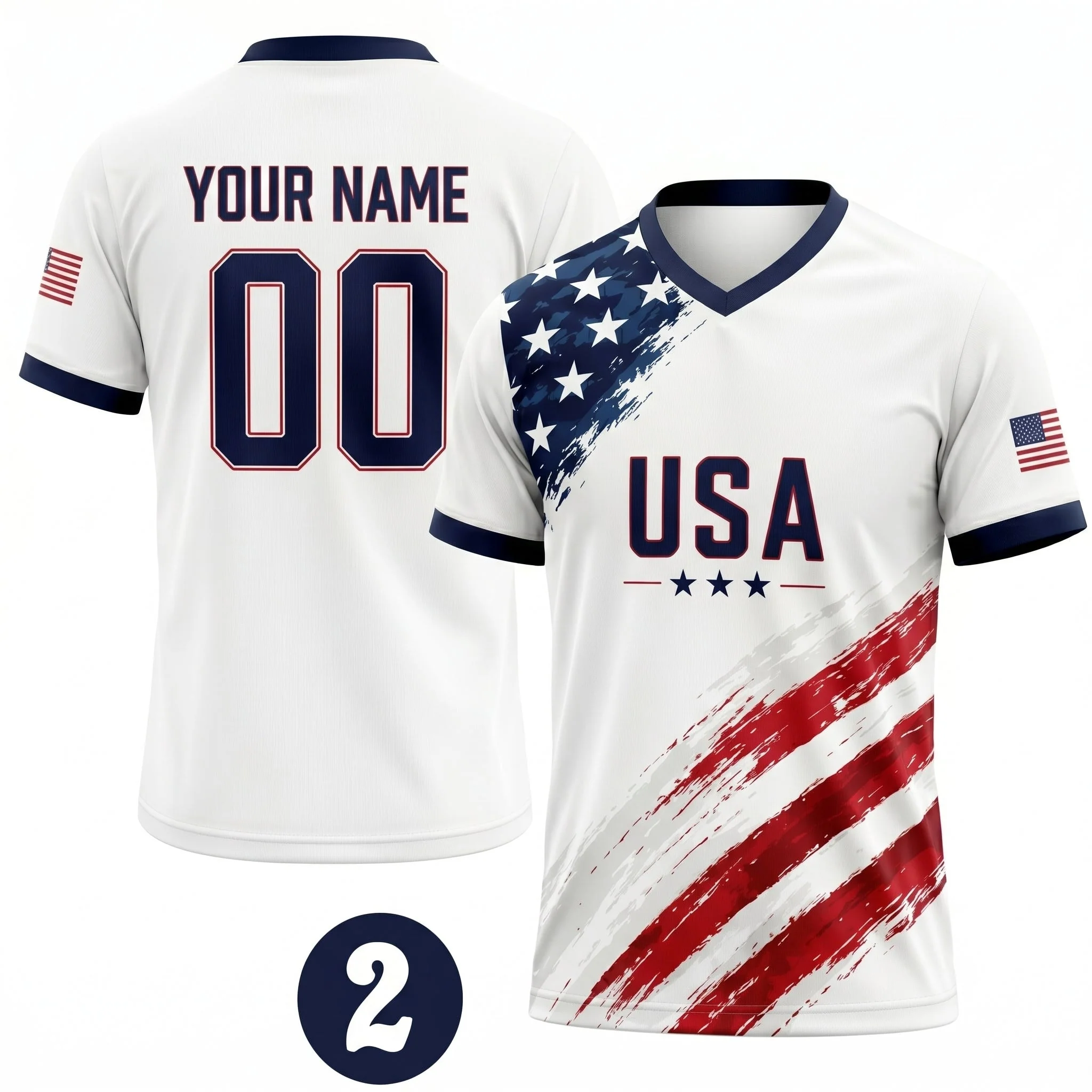 USA Flag Custom Name Number - Personalized Soccer Jersey - Gift For Sport Fans - Image 6