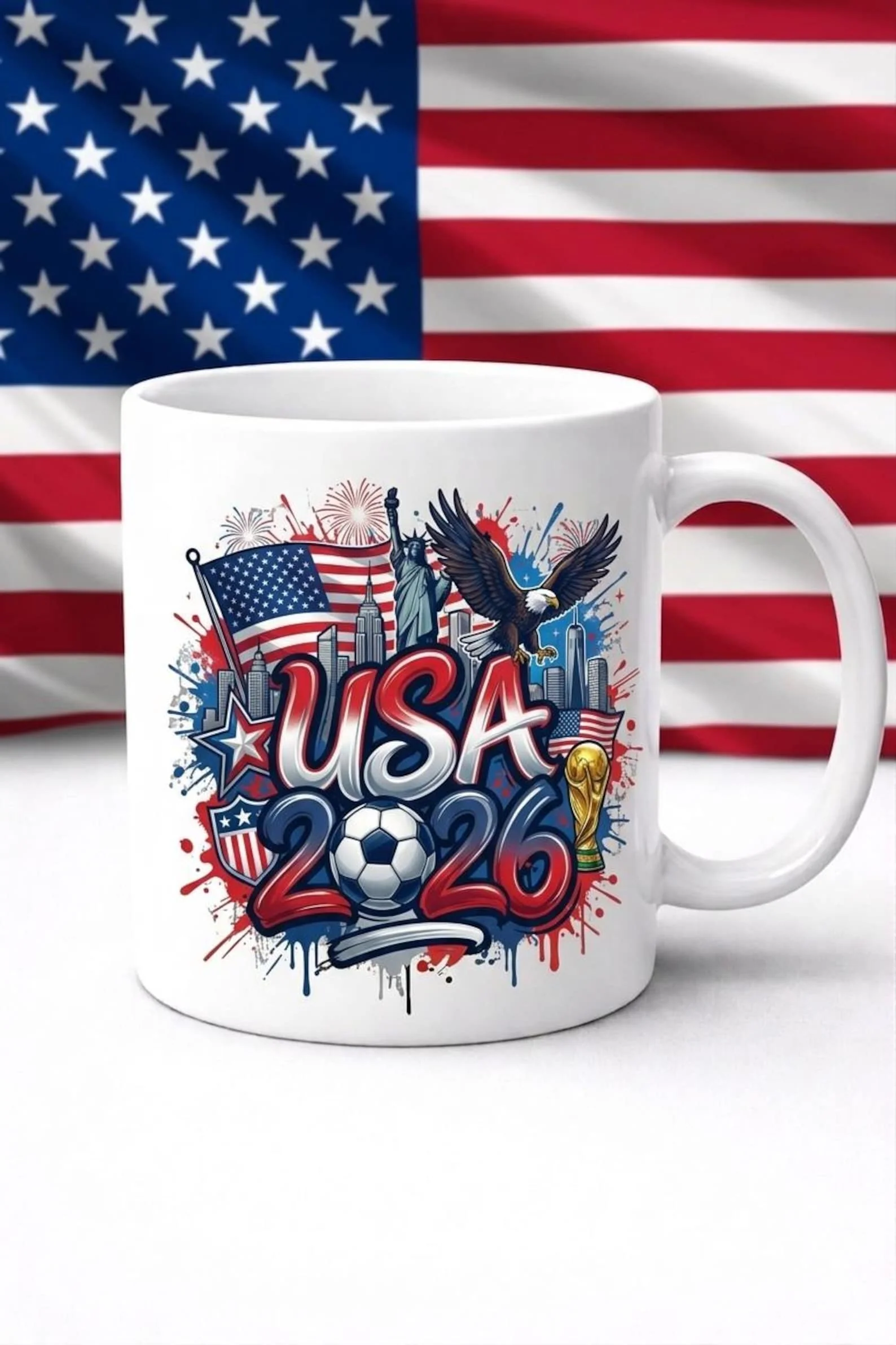 USA Flag Global Championship 2026 Soccer Cup - White Ceramic Mug - Gift For Football Fans - Image 13