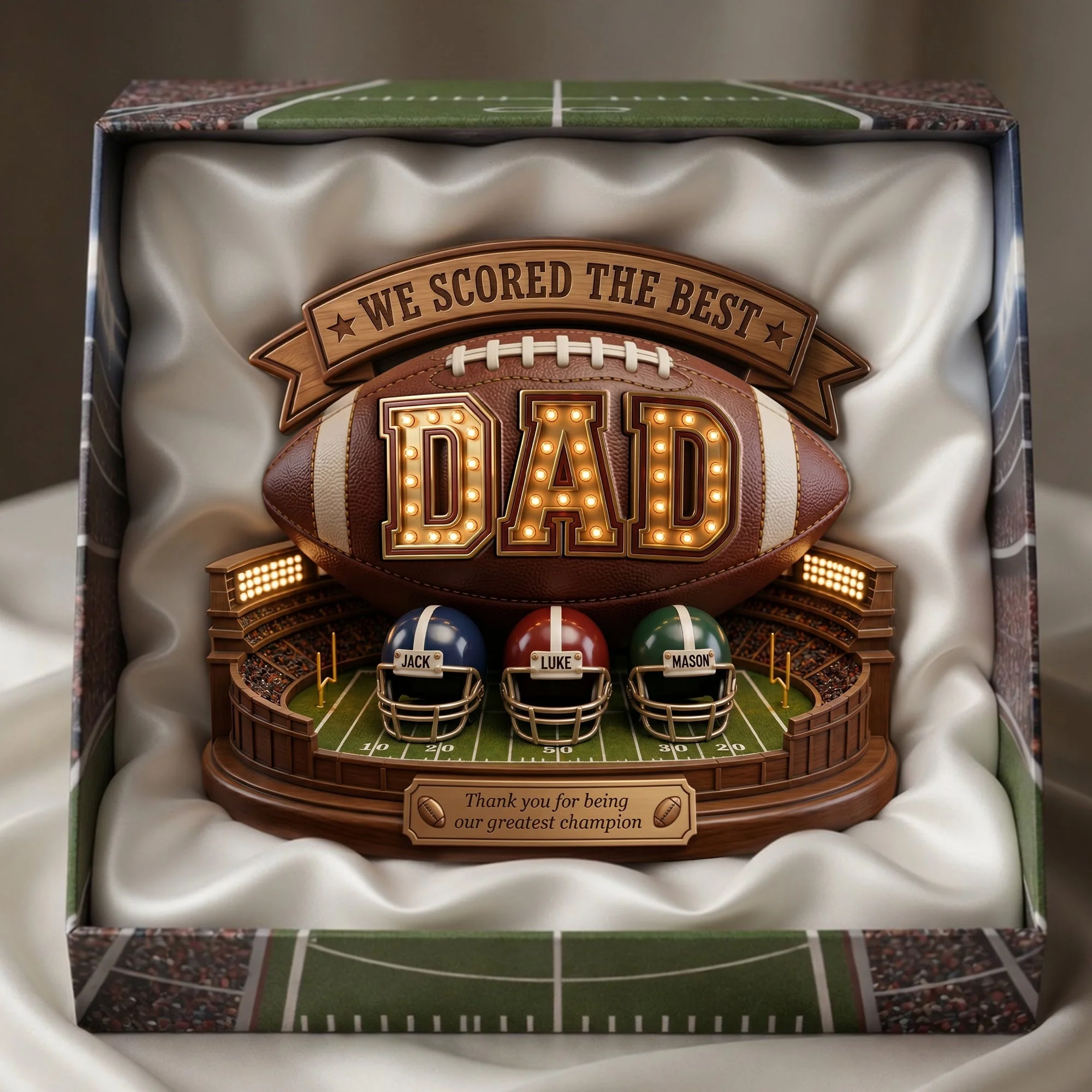 USA Football Best Dad - Personalized Shape Acrylic Plaque - Gift For Dad, Football Lovers