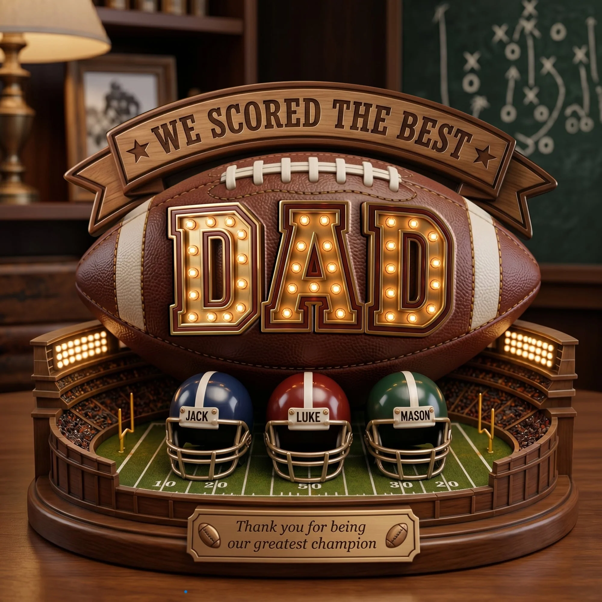 USA Football Best Dad - Personalized Shape Acrylic Plaque - Gift For Dad, Football Lovers - Image 2