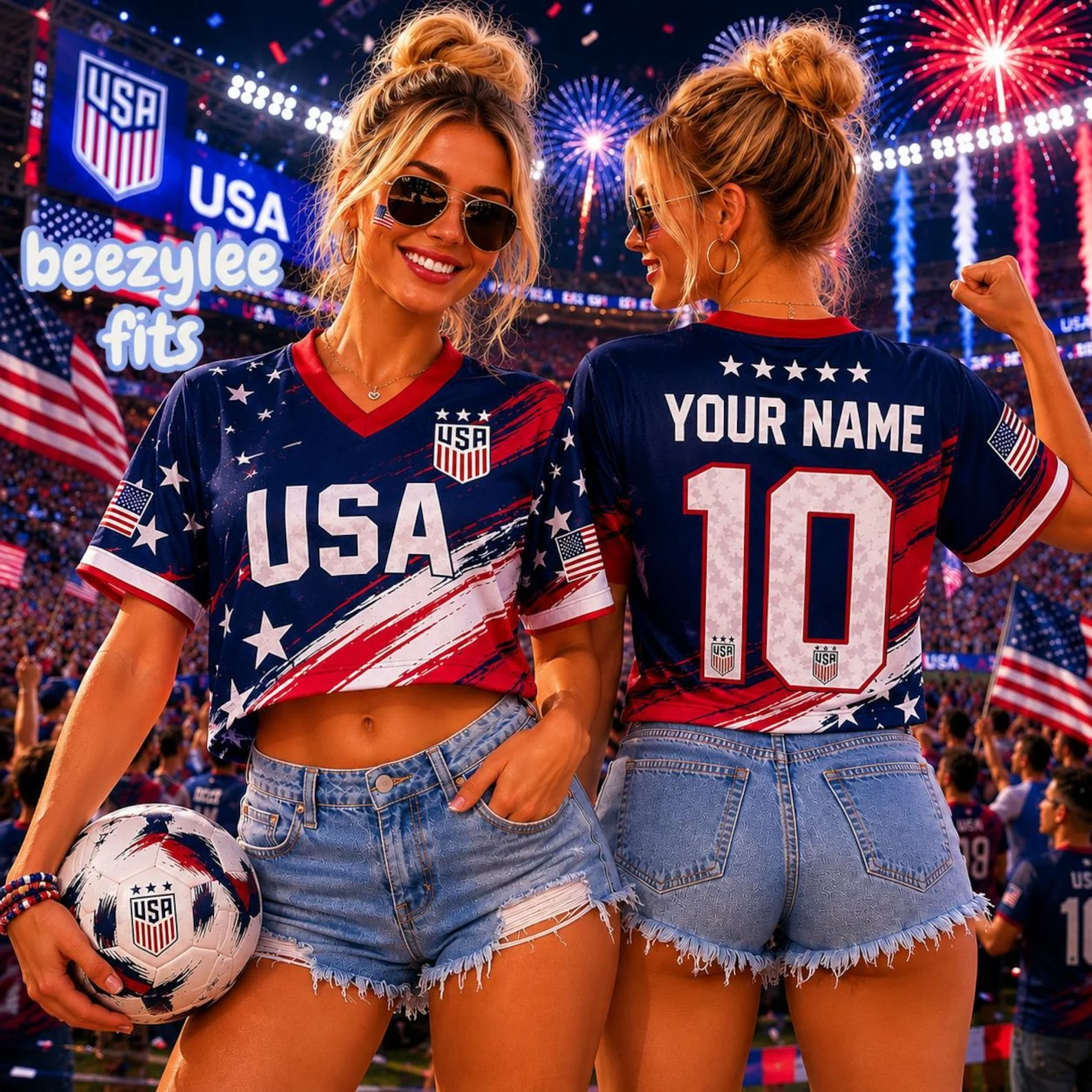 USA Football Stars And Stripes 2026 - Personalized Croptop Jersey - Gifts For Soccer Lovers