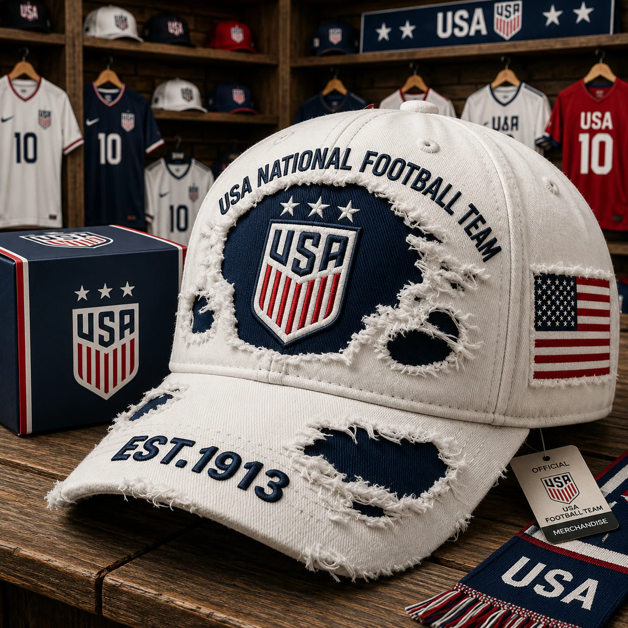 USA National Football Team Distressed - Classic Cap - Gifts For Football Lovers, Sports Fans