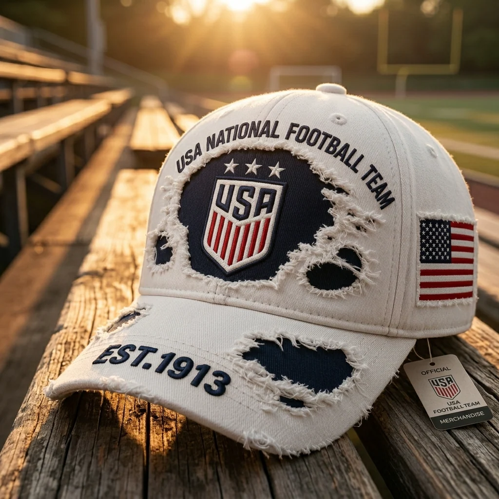 USA National Football Team Distressed - Classic Cap - Gifts For Football Lovers, Sports Fans - Image 5