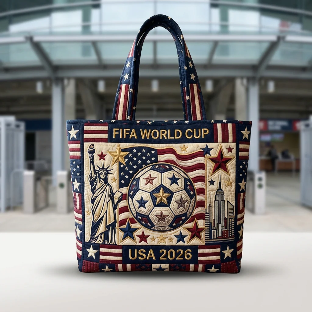 USA Soccer Championship 2026 - Quilted Tote Bag - Patriotic Gift For Football Lovers