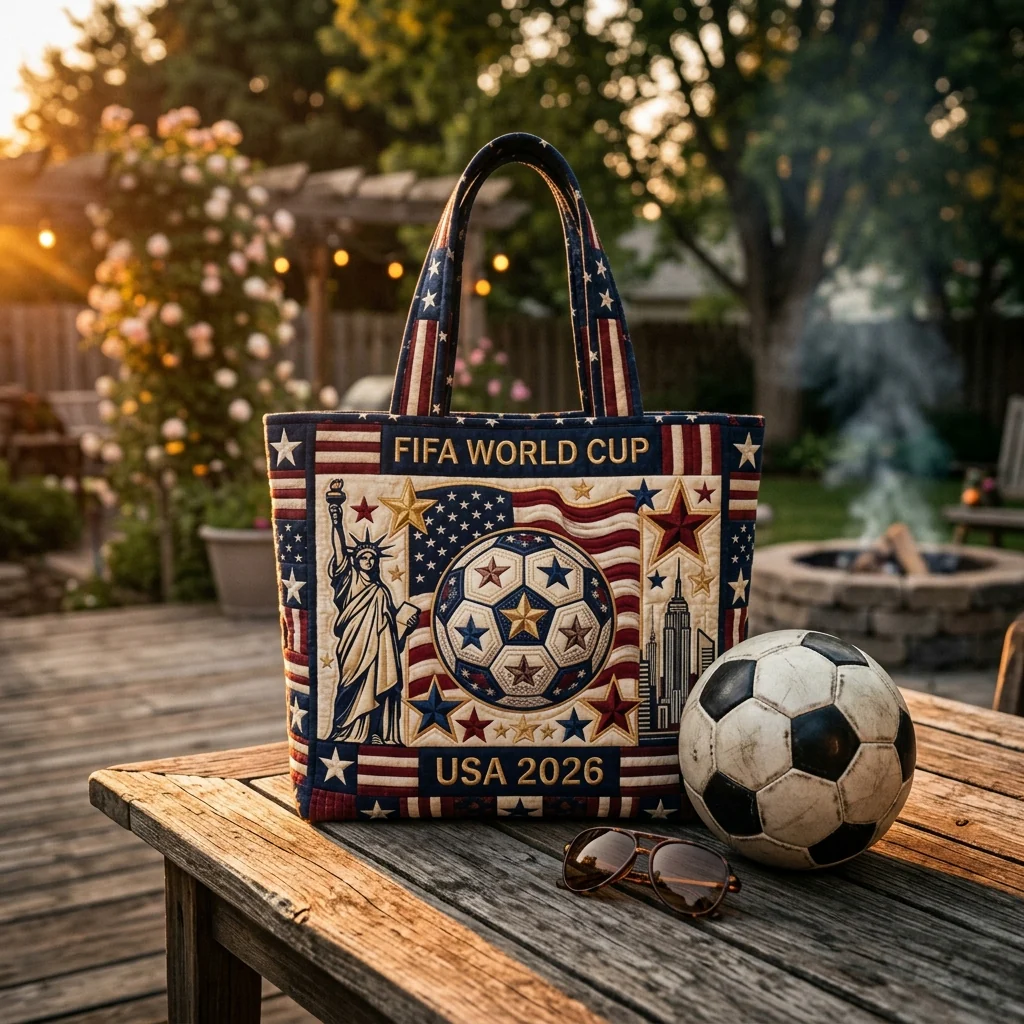 USA Soccer Championship 2026 - Quilted Tote Bag - Patriotic Gift For Football Lovers - Image 3