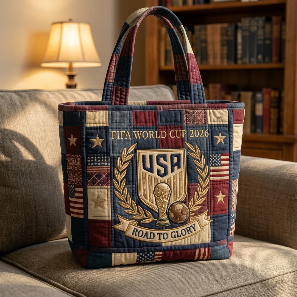 USA Soccer Championship 2026 Road To Glory - Quilted Tote Bag - Patriotic Gift For Football Lovers