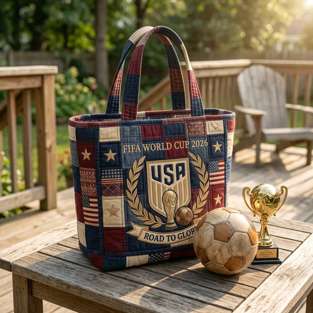 USA Soccer Championship 2026 Road To Glory - Quilted Tote Bag - Patriotic Gift For Football Lovers - Image 3