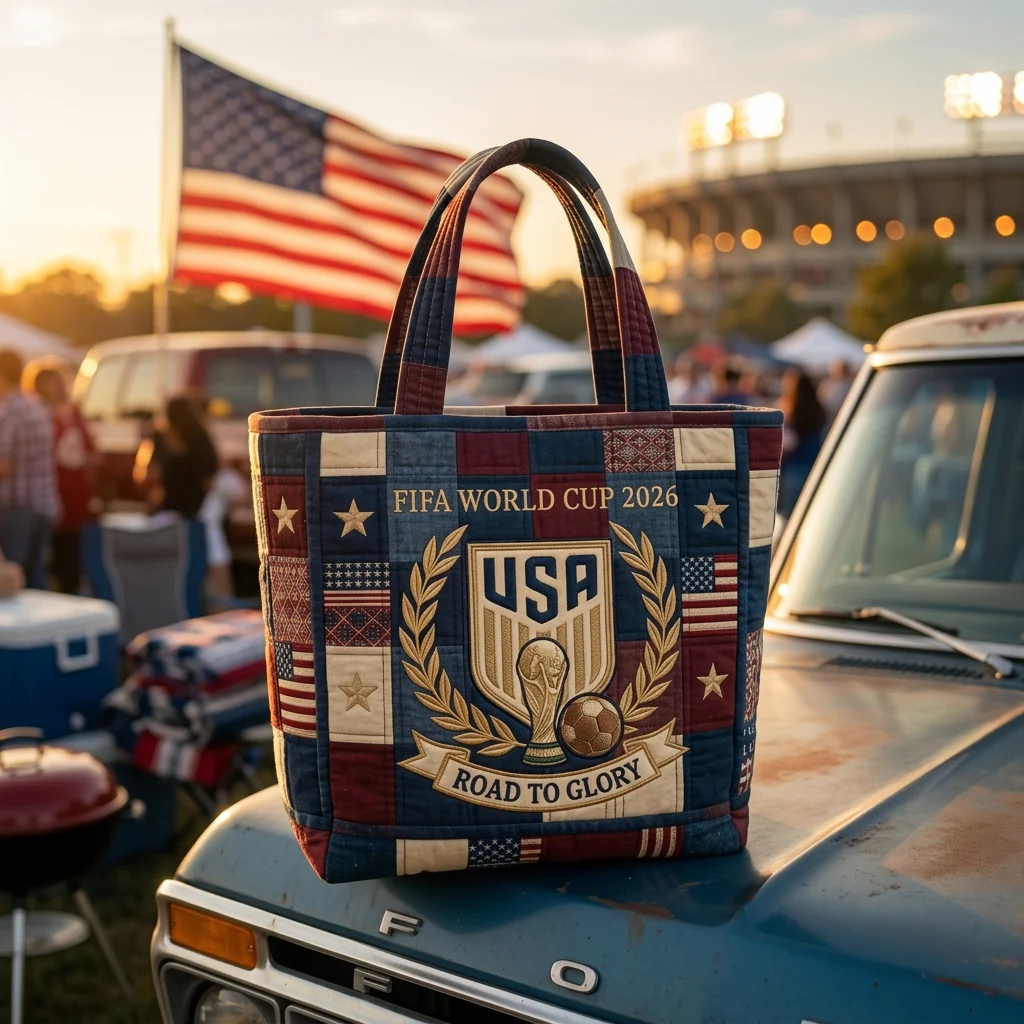 USA Soccer Championship 2026 Road To Glory - Quilted Tote Bag - Patriotic Gift For Football Lovers - Image 4