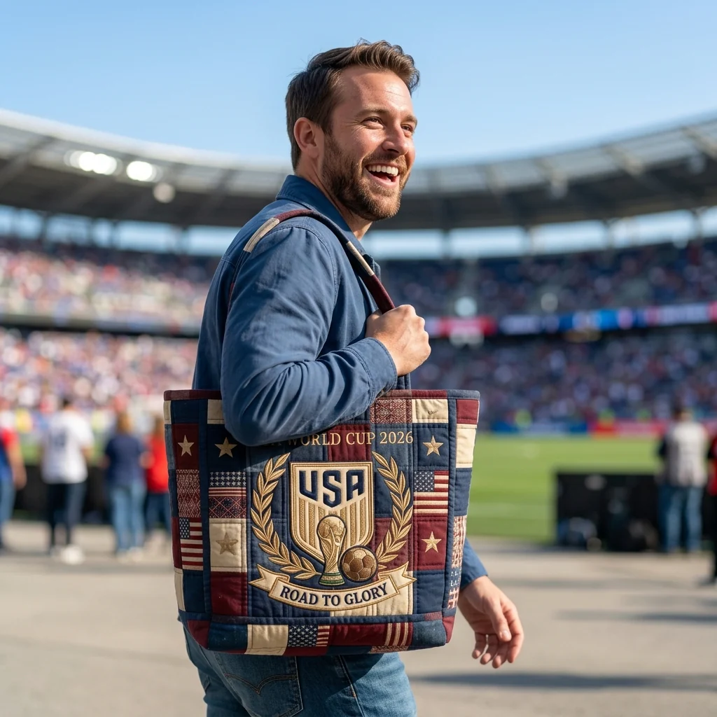 USA Soccer Championship 2026 Road To Glory - Quilted Tote Bag - Patriotic Gift For Football Lovers - Image 5