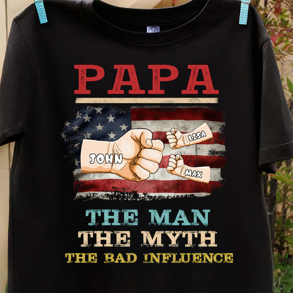 USA The Man The Myth The Bad Influence - Personalized Shirt - Gift For Dad, Grandpa, Father's Day | GR6 NA94 - Image 5