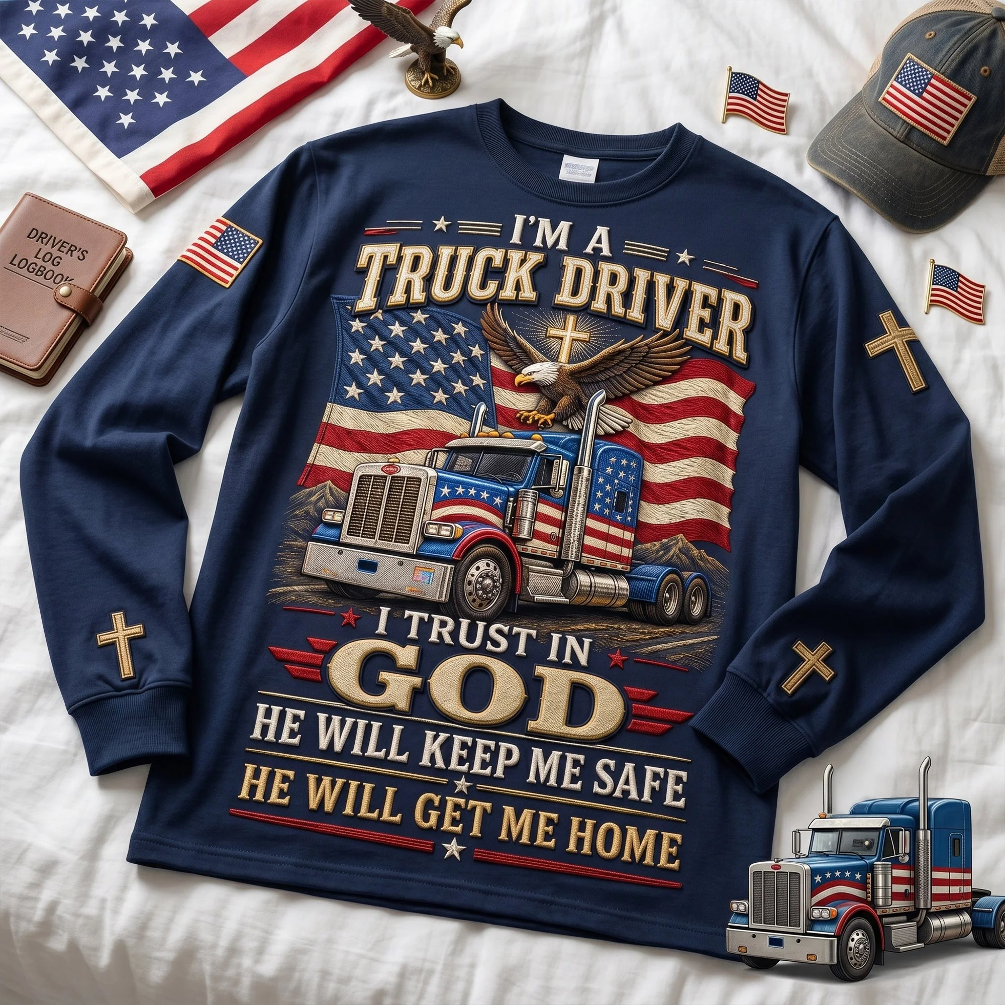 USA Truck Driver - Personalized All Over Shirt - Gift For Him - Image 4