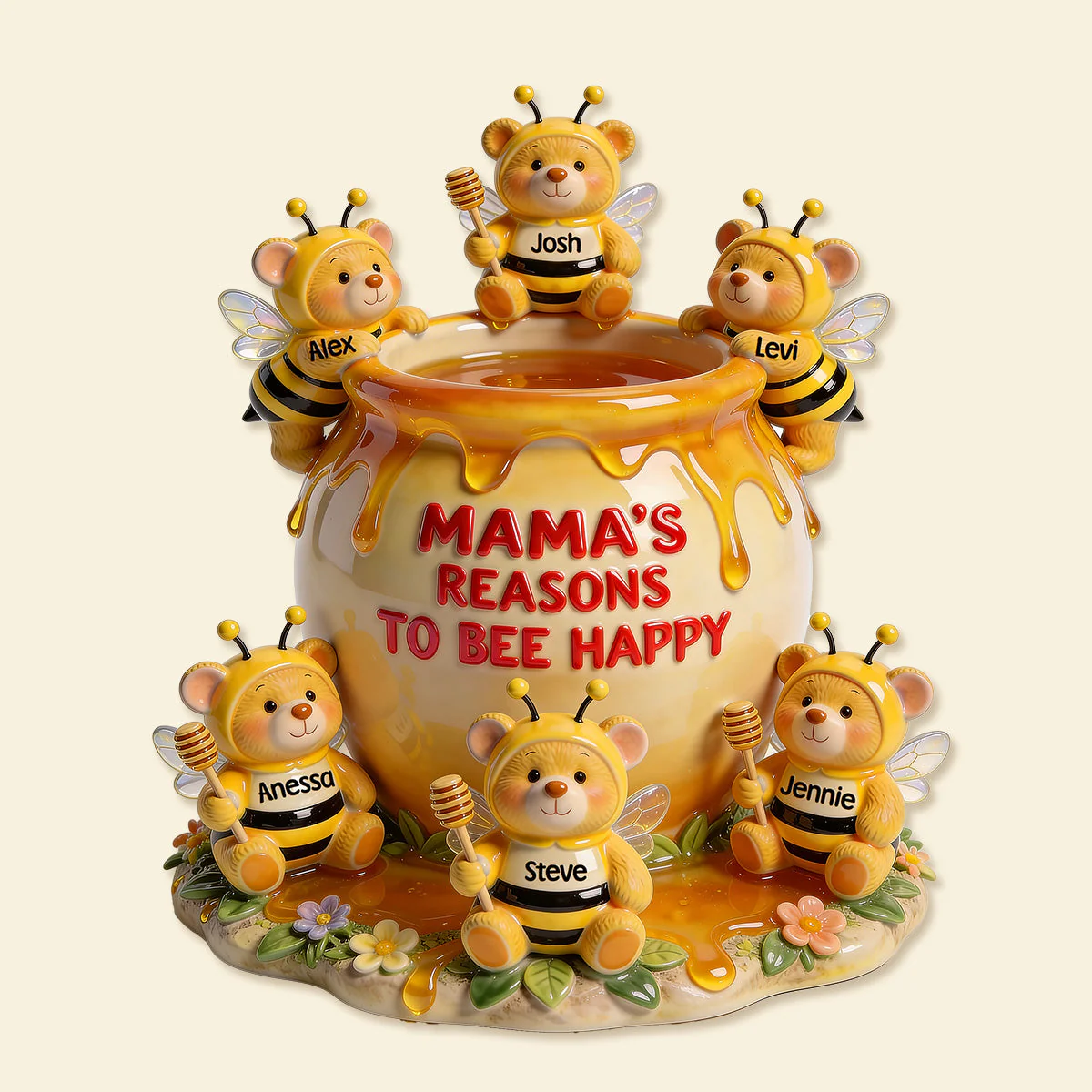 Bee Mama's Reason To Bee Happy - Personalized Acrylic Plaque - Gifts For Mom VD01 - Image 3