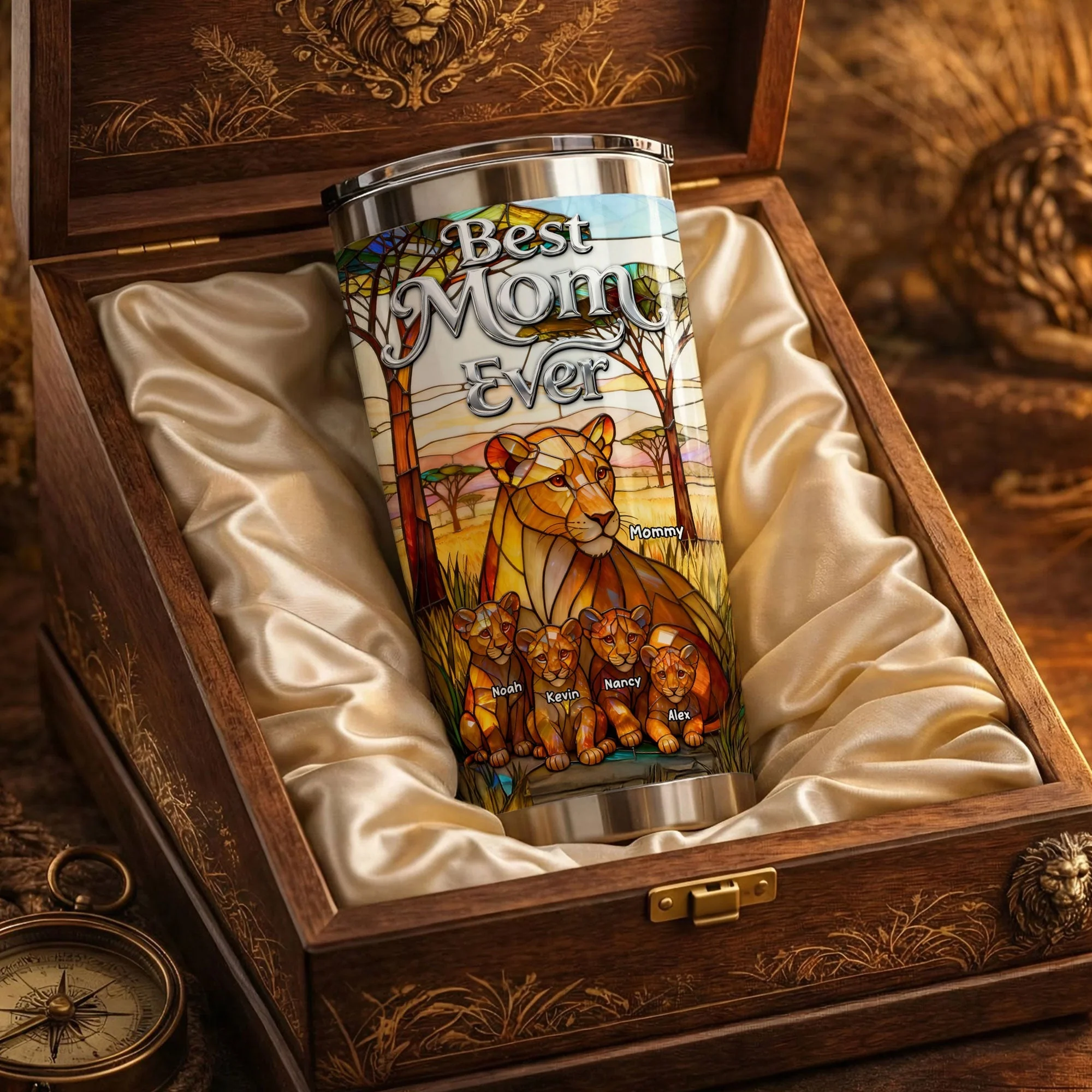 Best Lion Mom Ever - Personalized Tumbler - Gifts For Mom VD01 - Image 2