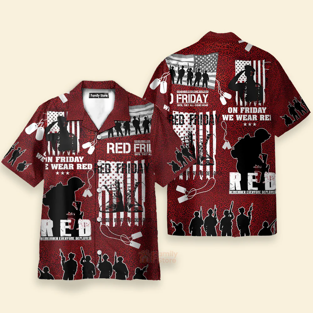 Veteran Red Friday With Boots - Hawaiian Shirt - Image 2