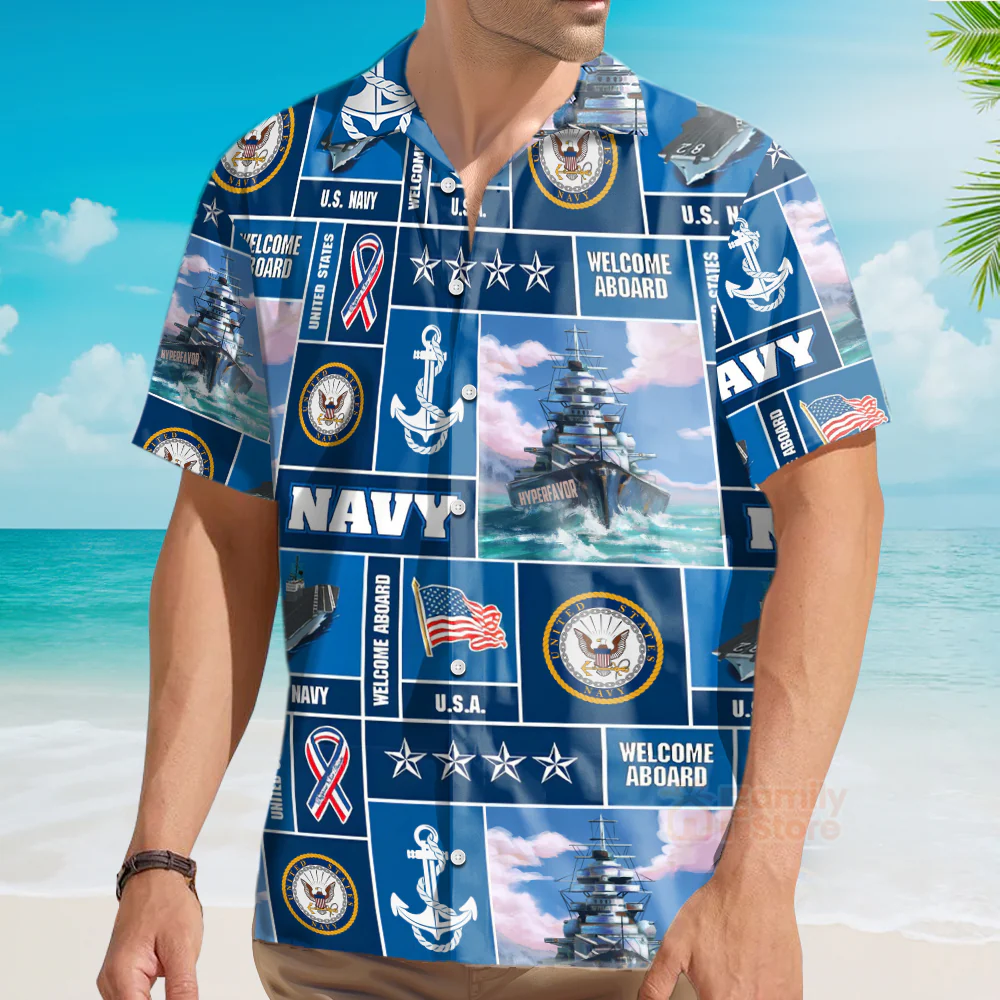 Veteran Soldier US Navy Welcome To Aboard Hawaiian Shirt - Image 3