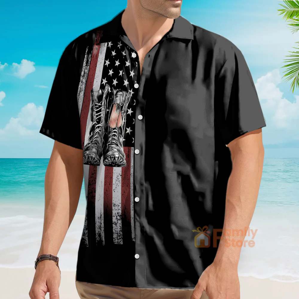 Veterans Day Independence Day US Flag  - Hawaiian Shirt - Image 4