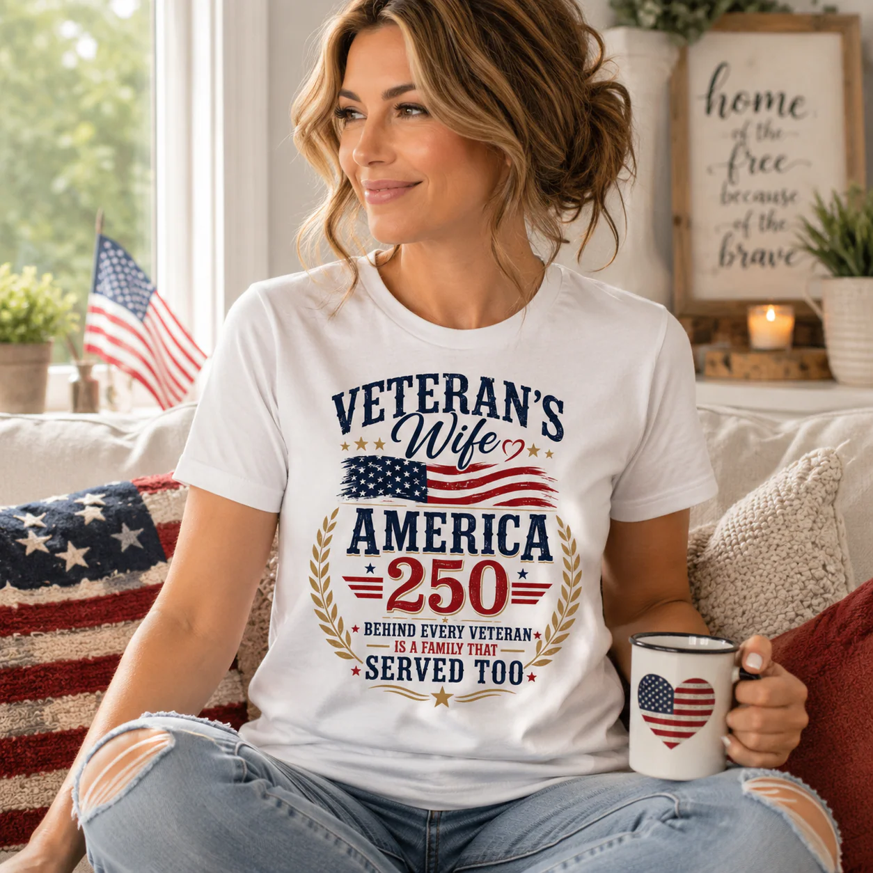 Veteran’s Wife America 250th Anniversary - Patriotic Shirt - Gift For Family, Patriotic Wife - Image 3