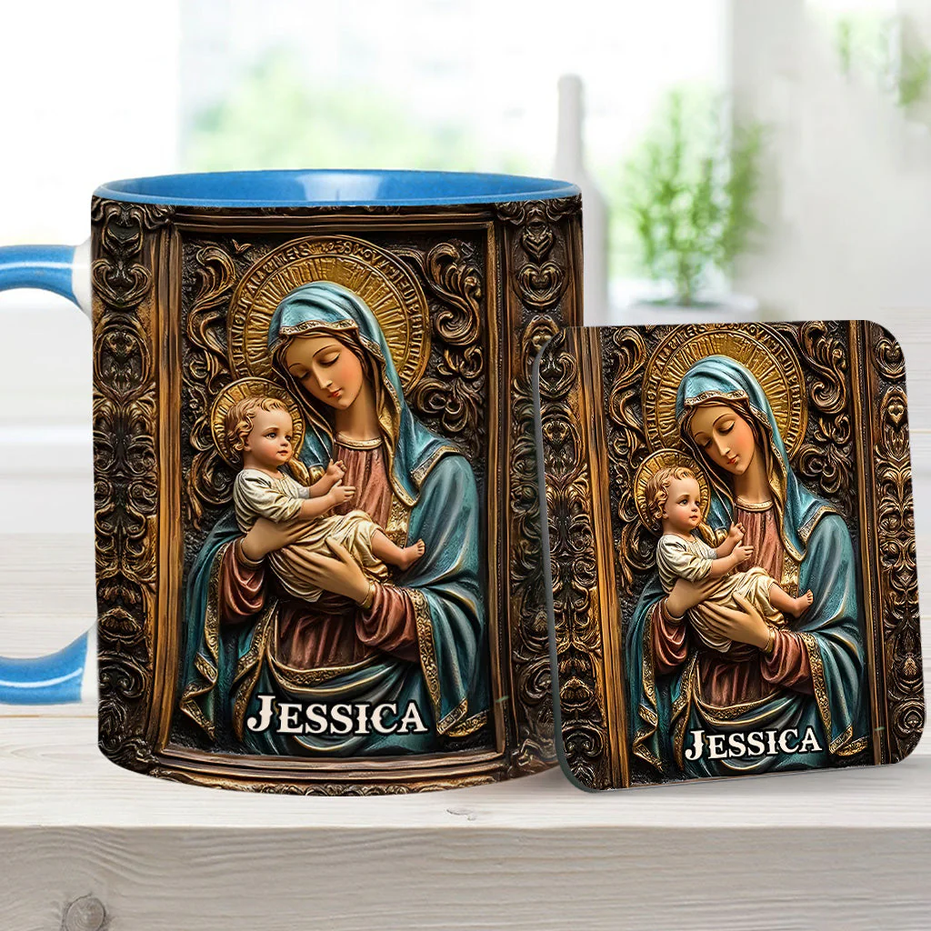 Virgin Mary & Baby Jesus - Personalized Christian Accent Mug - Gift for Christian BA01 - Image 20