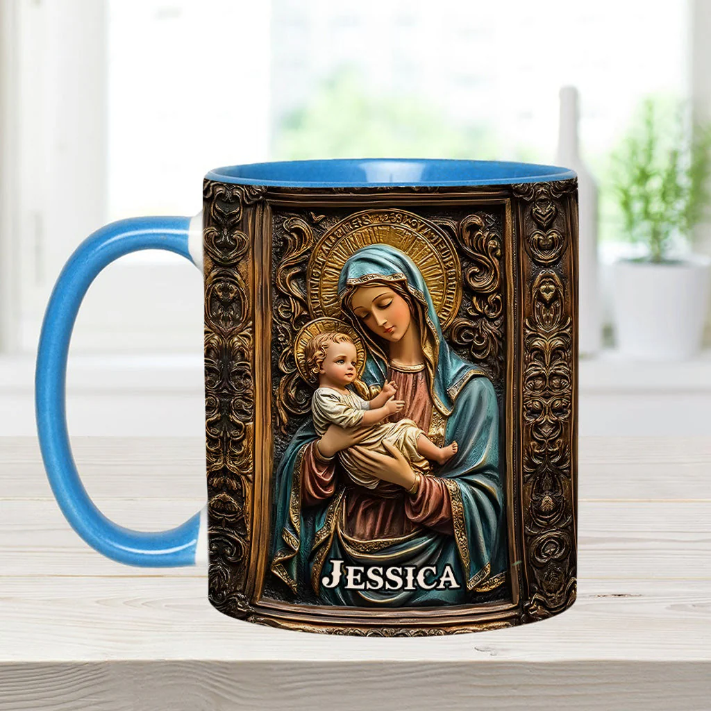 Virgin Mary & Baby Jesus - Personalized Christian Accent Mug - Gift for Christian BA01 - Image 7