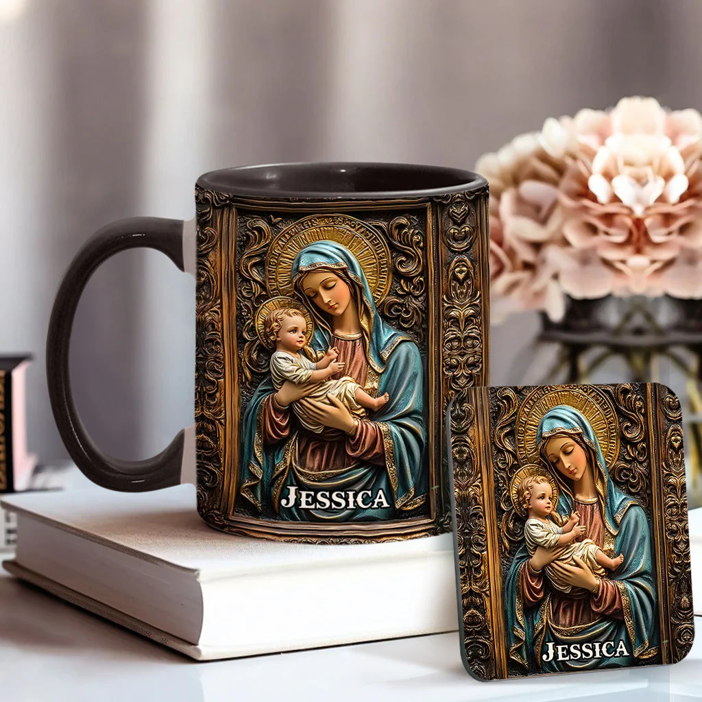 Virgin Mary & Baby Jesus - Personalized Christian Accent Mug - Gift for Christian BA01 - Image 8