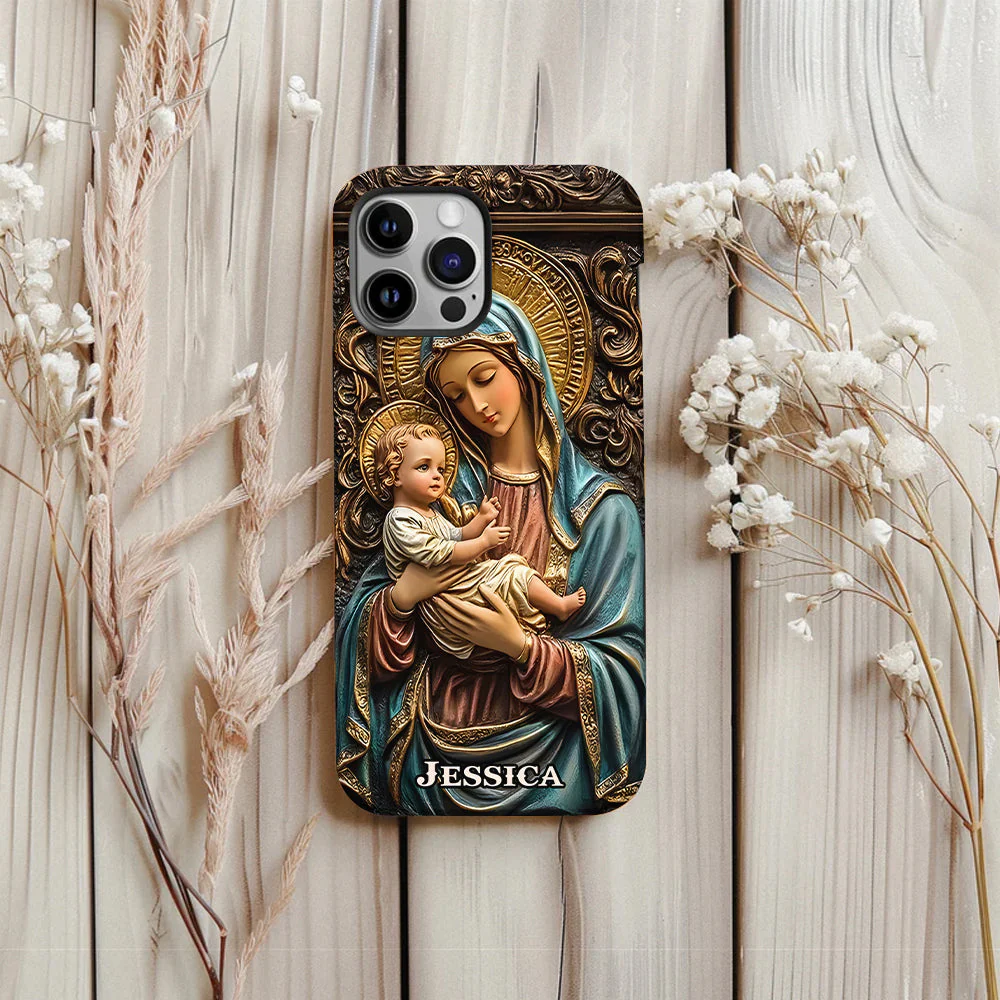 Virgin Mary & Baby Jesus - Personalized Christian Phone Case - Gift for Christian BA01 - Image 6