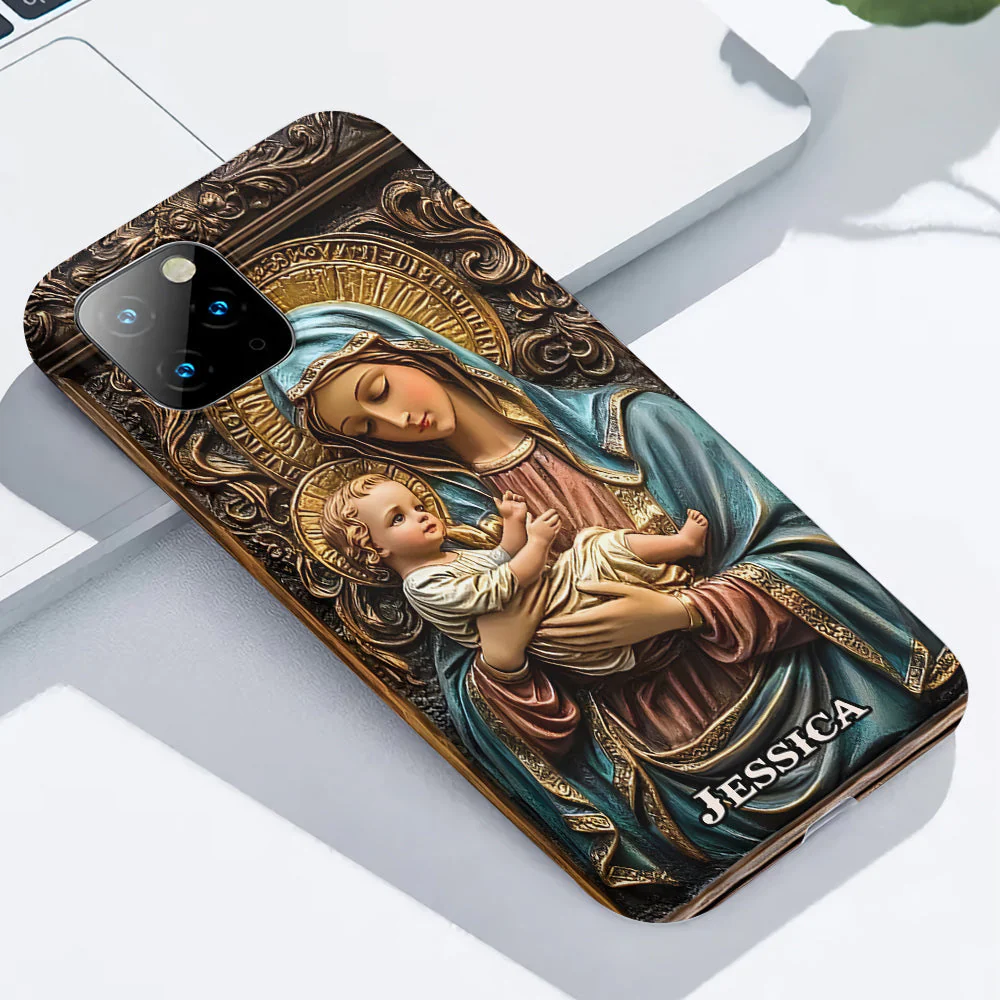 Virgin Mary & Baby Jesus - Personalized Christian Phone Case - Gift for Christian BA01 - Image 7