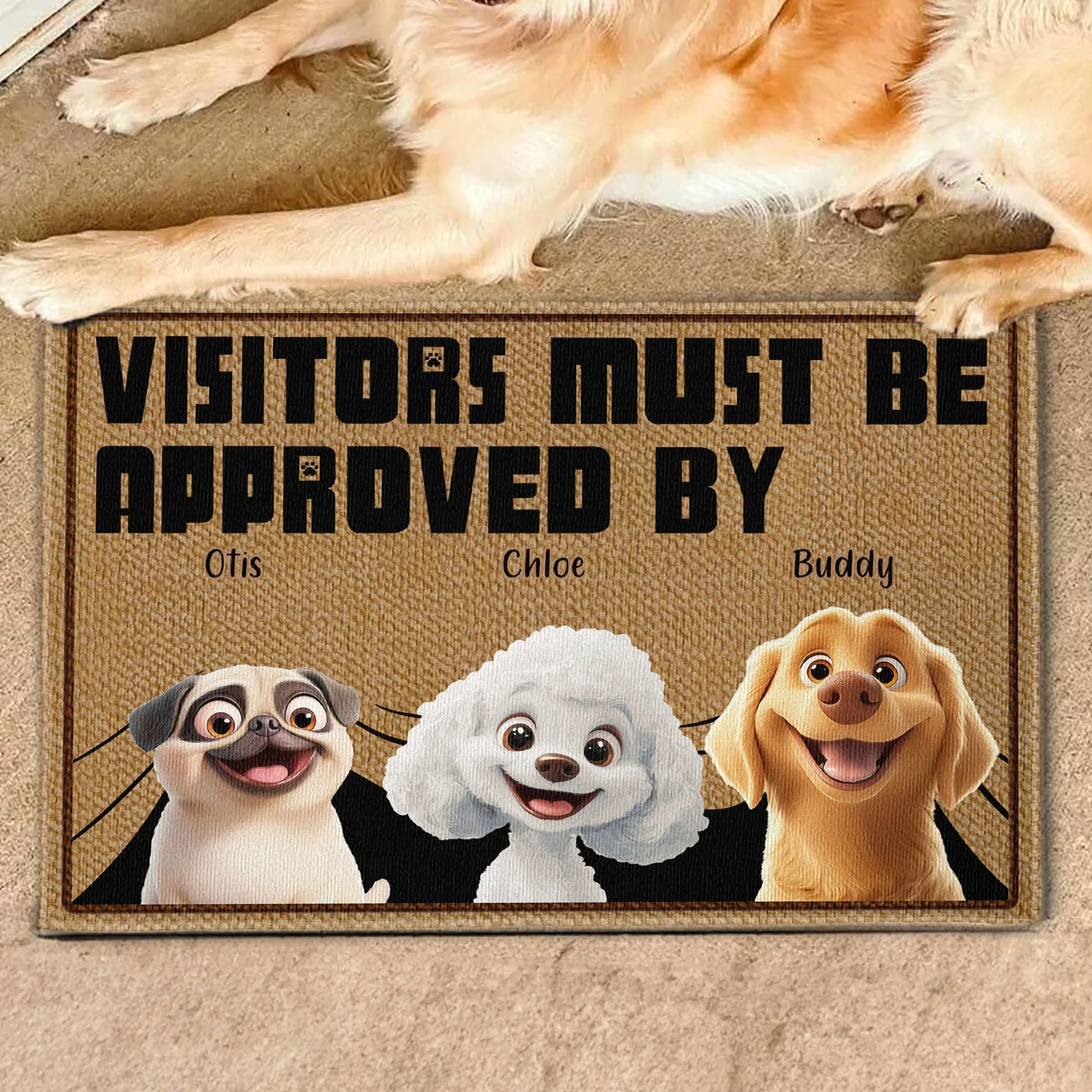 Visitors Must Be Approved By Dogs - Personalized Doormat - Gift for Pet Owners, Pet Lovers, Dog Mom, Dog Dad | CLP15 NH96