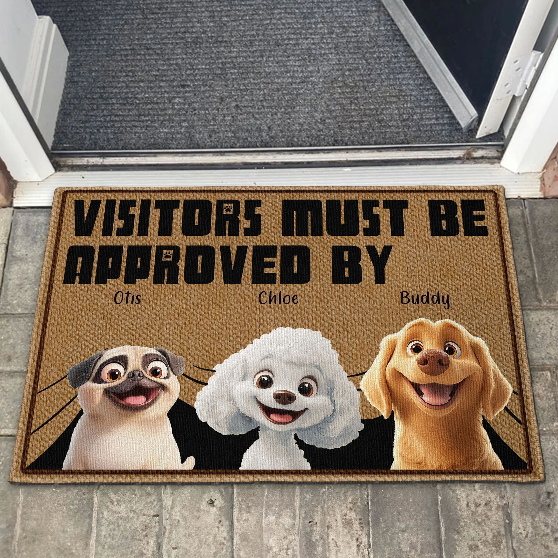 Visitors Must Be Approved By Dogs - Personalized Doormat - Gift for Pet Owners, Pet Lovers, Dog Mom, Dog Dad | CLP15 NH96 - Image 2