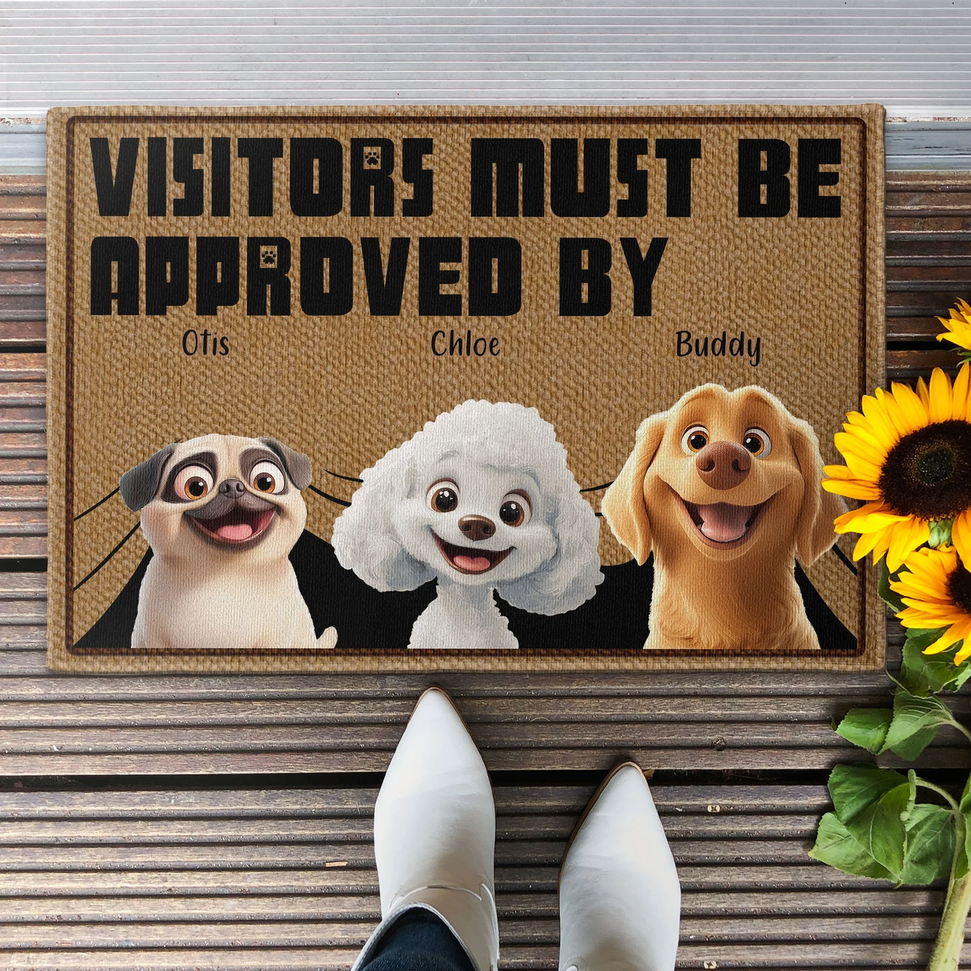 Visitors Must Be Approved By Dogs - Personalized Doormat - Gift for Pet Owners, Pet Lovers, Dog Mom, Dog Dad | CLP15 NH96 - Image 3