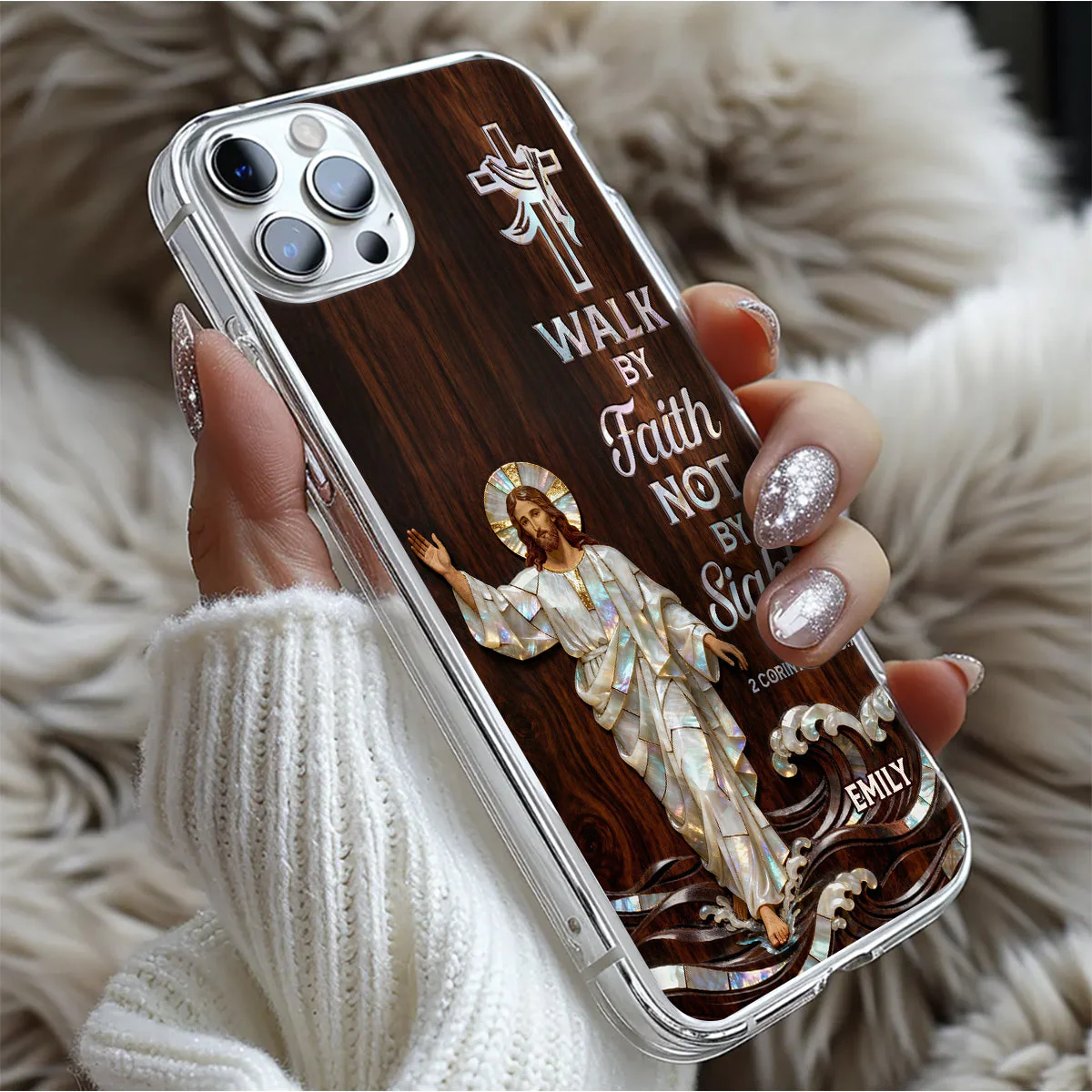 Walk By Faith Not By Sight - Personalized Phone Case - Christian Gift BA01 - Image 5