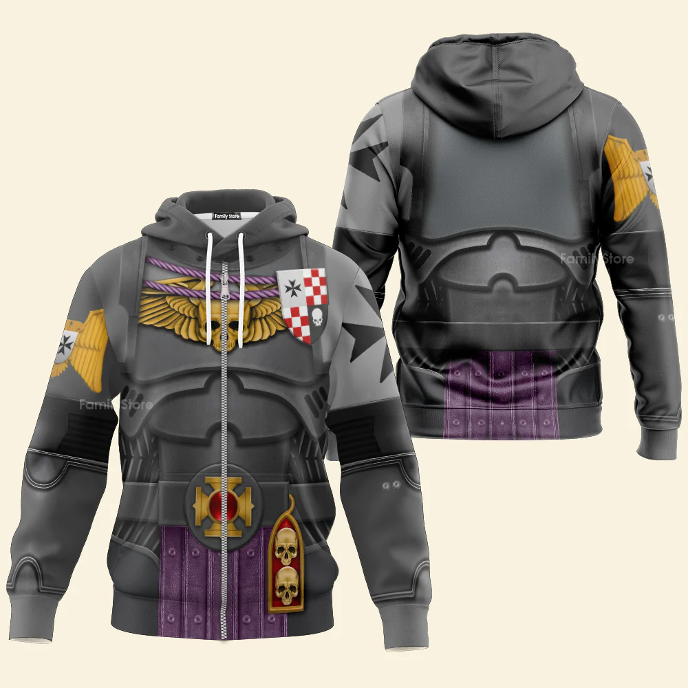 Warhammer Black Templars Captain - Costume Cosplay Hoodie Sweatshirt Sweatpants CSWRH177 - Image 11