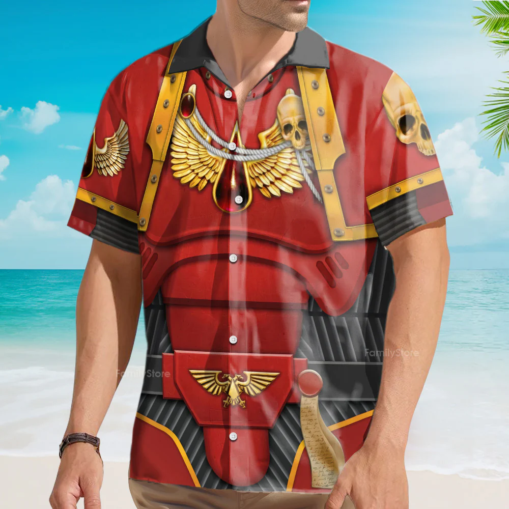 Warhammer Blood Angels Captain - Costume Cosplay Hawaiian Shirt CSWRH110 - Image 4