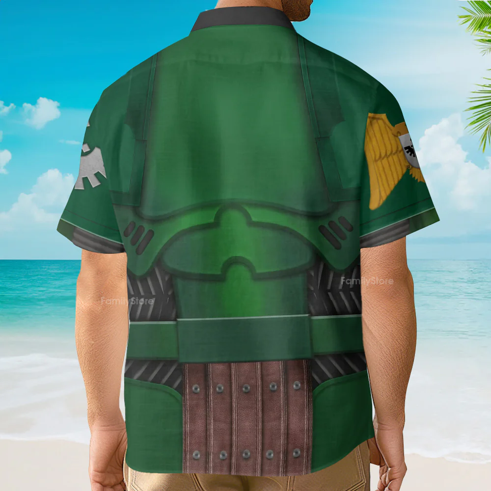 Warhammer Dark Angels Captain - Costume Cosplay Hawaiian Shirt CSWRH022 - Image 3