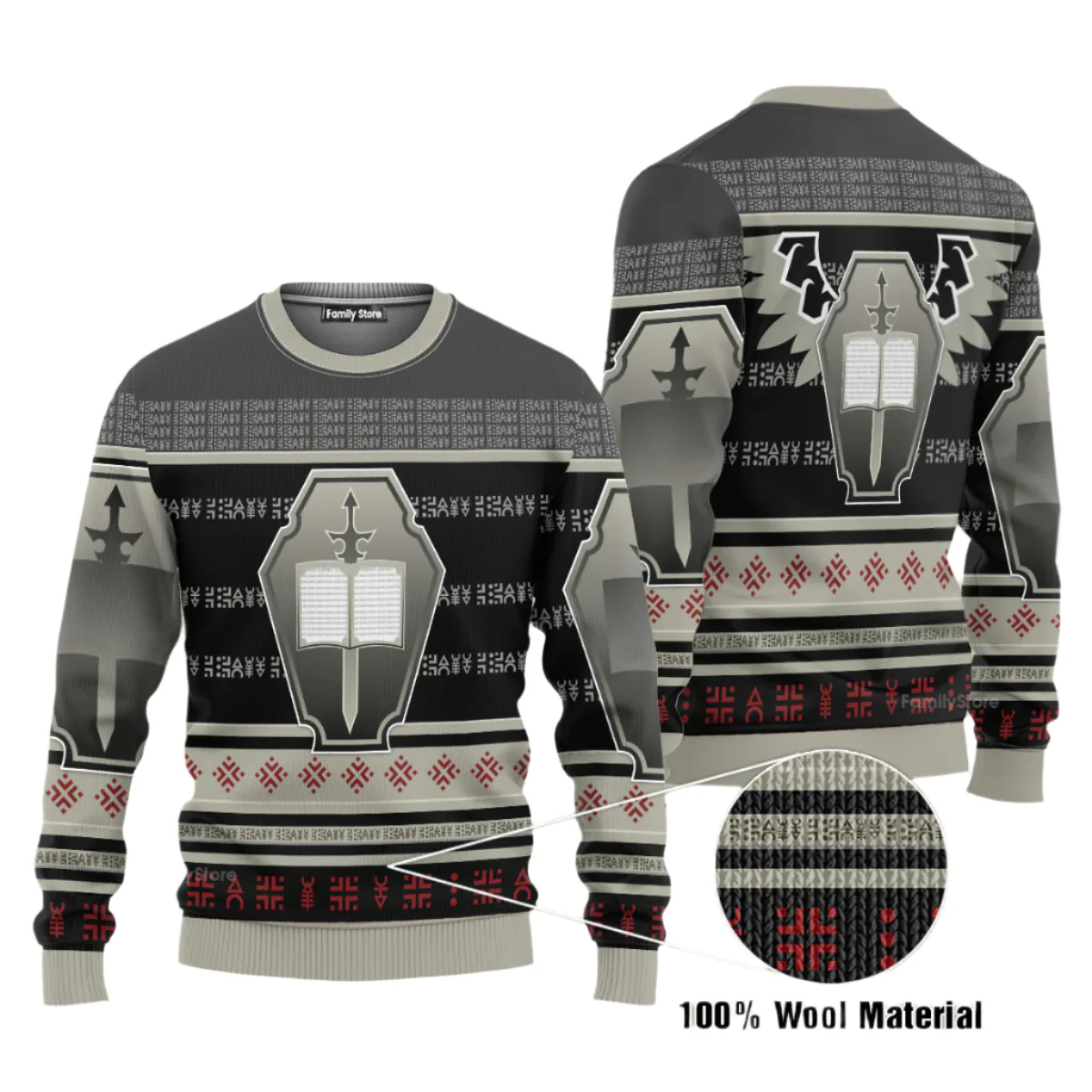 Warhammer Grey Knights Iconic - Ugly Christmas Sweater - Image 3