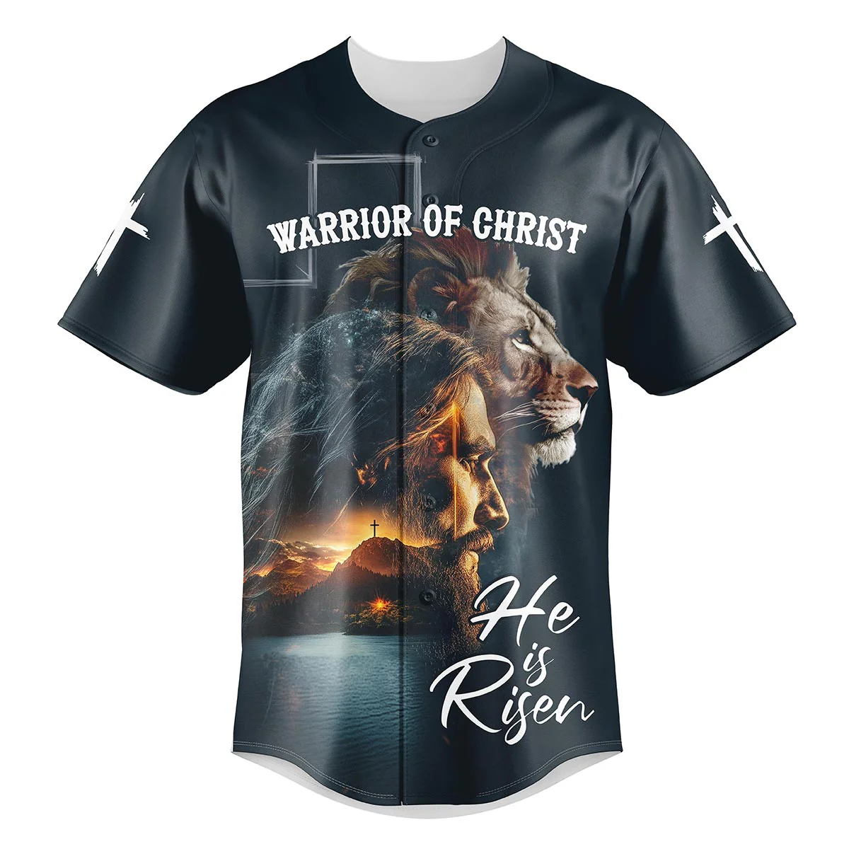 Warrior of Christ He is Risen Custom Name Baseball Jersey - Christant Gift For Him - Image 2