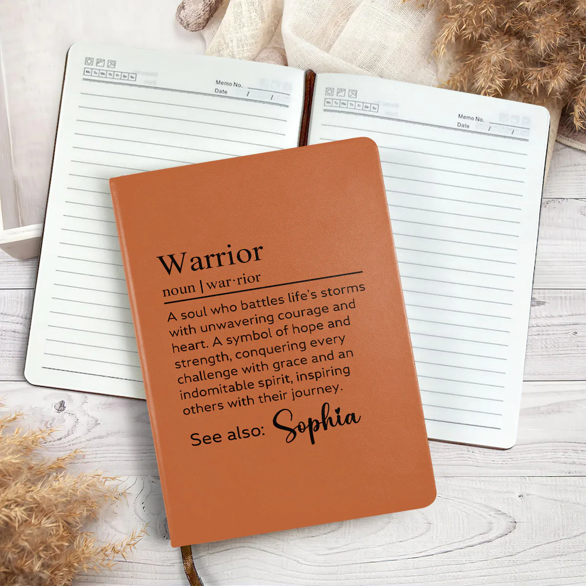 Warrior - Personalized Leather Cover Notebook - Gift For Book Lover, Reader HH01 - Image 4