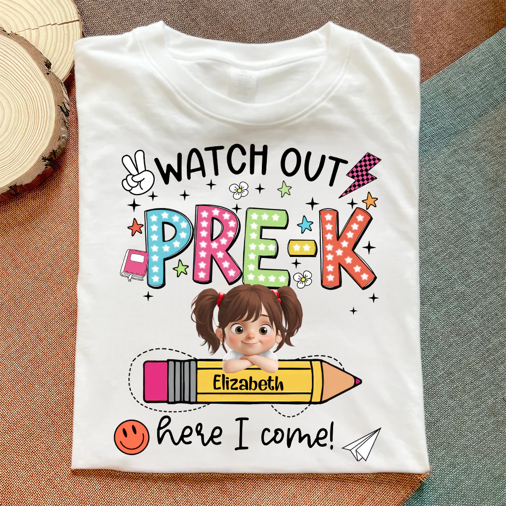 Watch Out Here I Come Custom Grade First Day Of School - Personalized Shirt - Back To School Gift For Kids | GR26 TD118 - Image 4