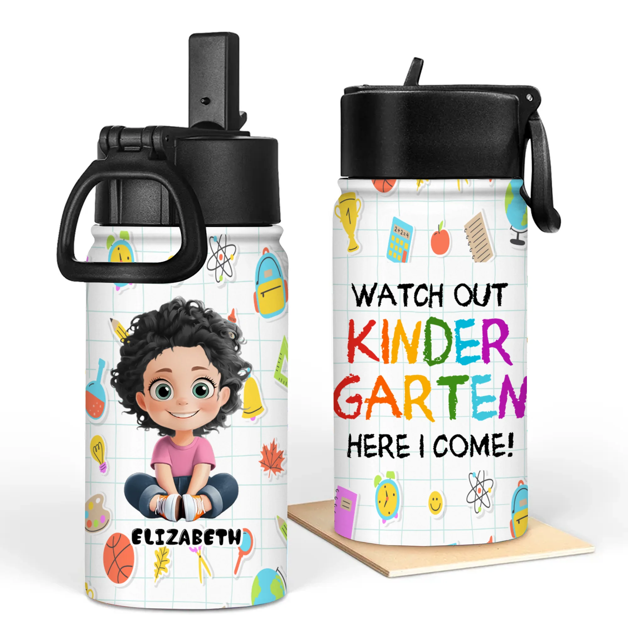 Watch Out Here I Come - Personalized Kid Water Bottle - Gift For Kids | GR29 TD118