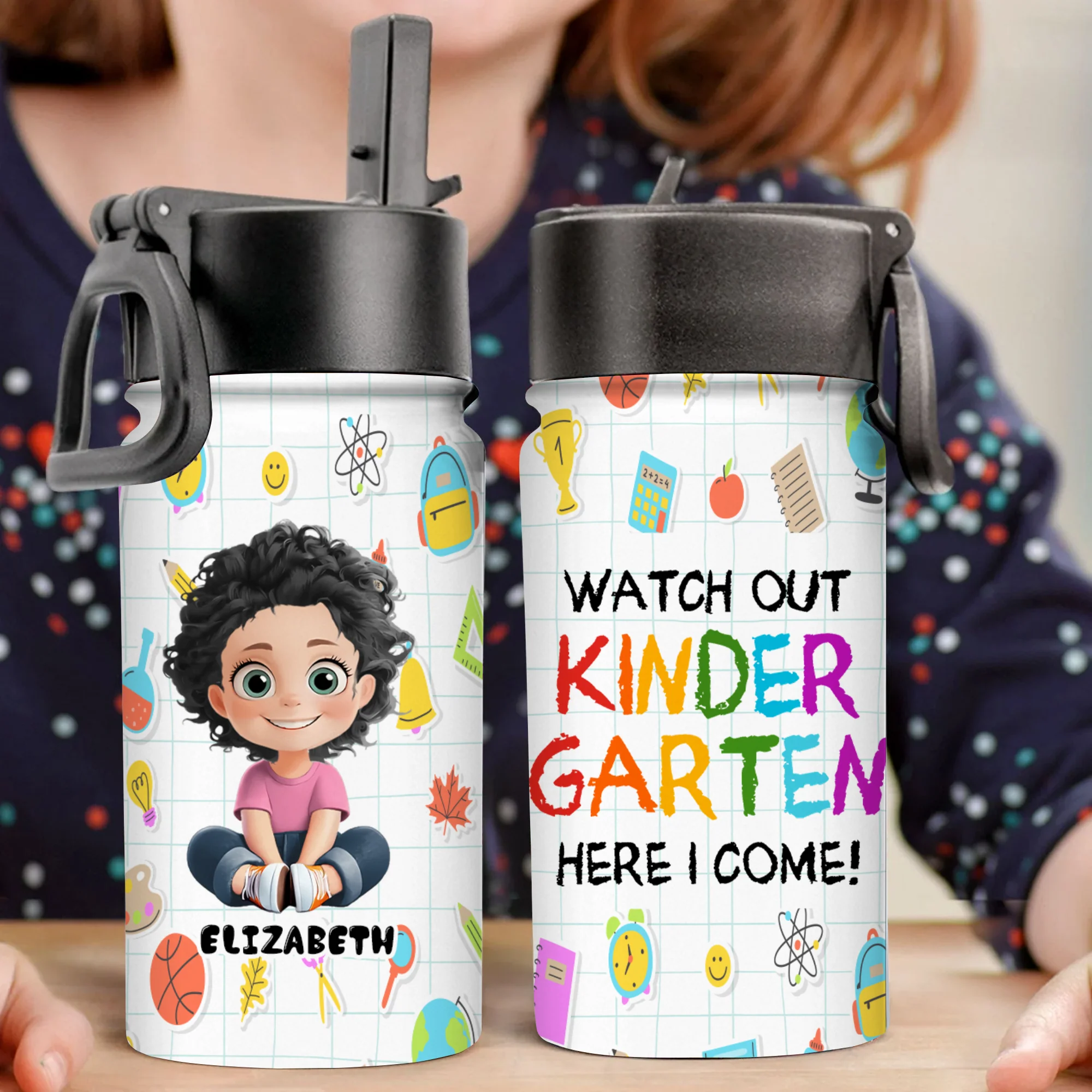 Watch Out Here I Come - Personalized Kid Water Bottle - Gift For Kids | GR29 TD118 - Image 3