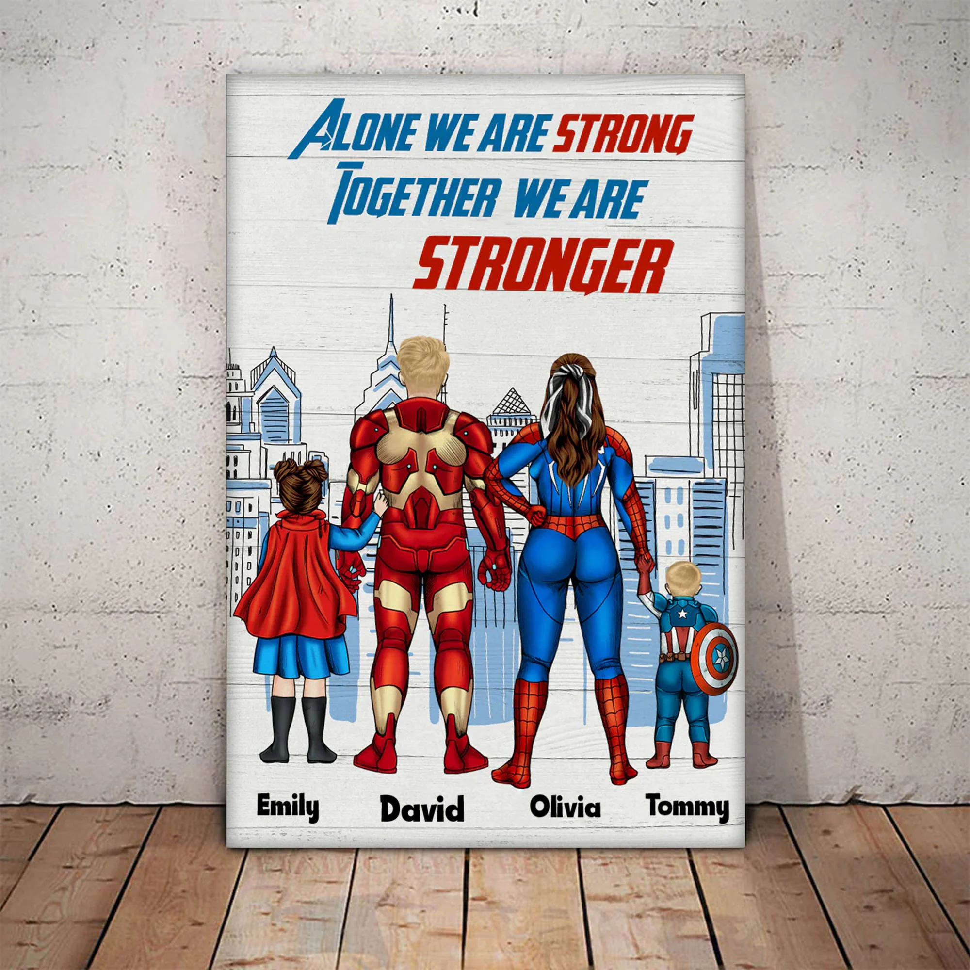 We Are A Family, Always Together - Gift For Dad, Father's Day - Personalized Canvas Poster - Image 3