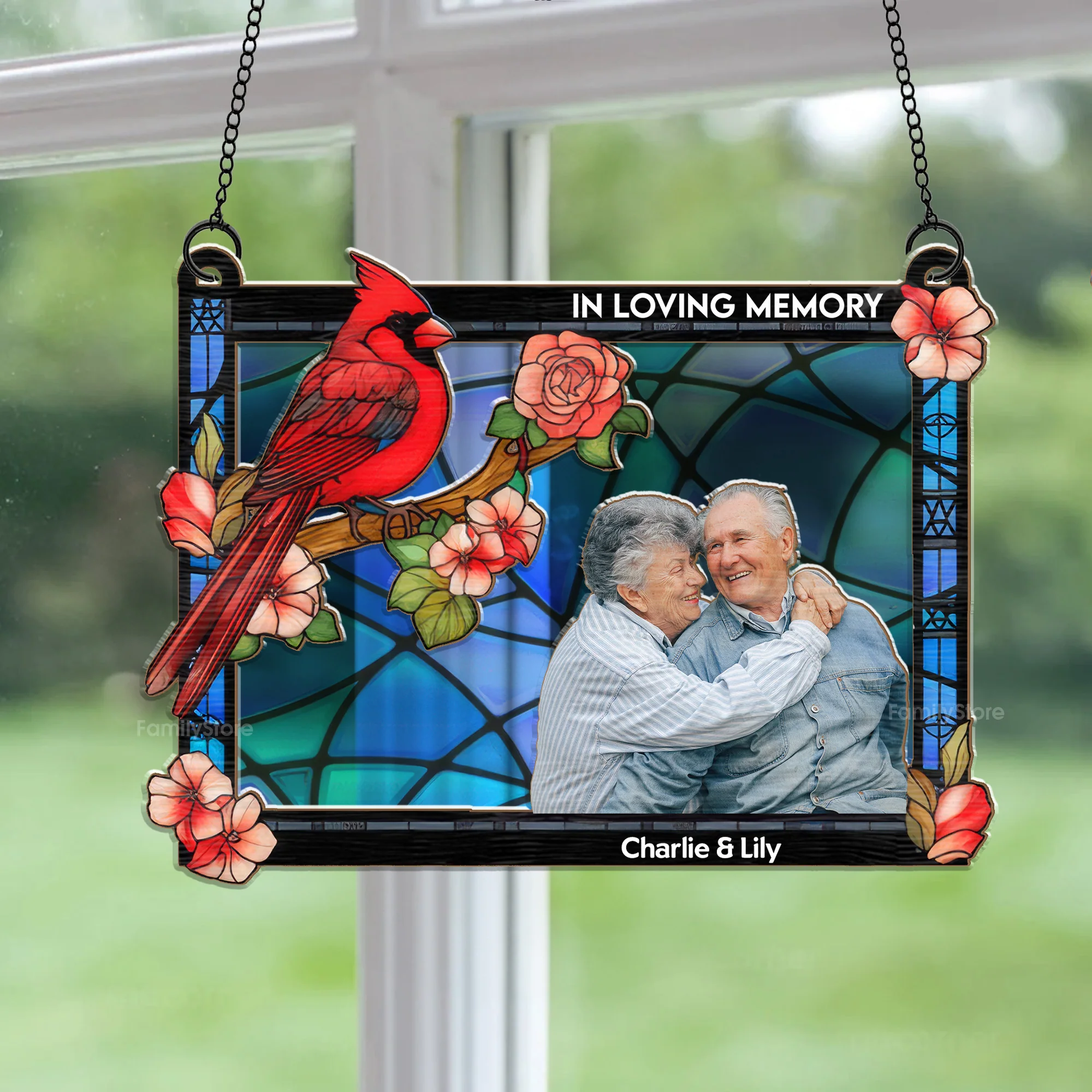 We Are Always With You - Memorial Gift - Personalized Window Hanging Window Hanging Suncatcher Ornament - NA94