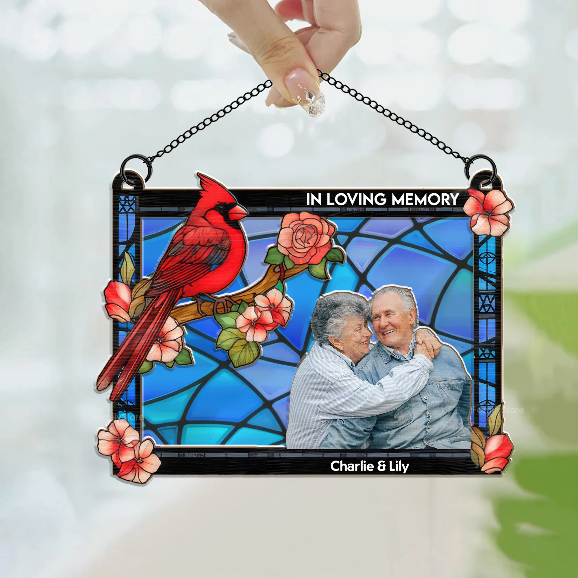 We Are Always With You - Memorial Gift - Personalized Window Hanging Window Hanging Suncatcher Ornament - NA94 - Image 3
