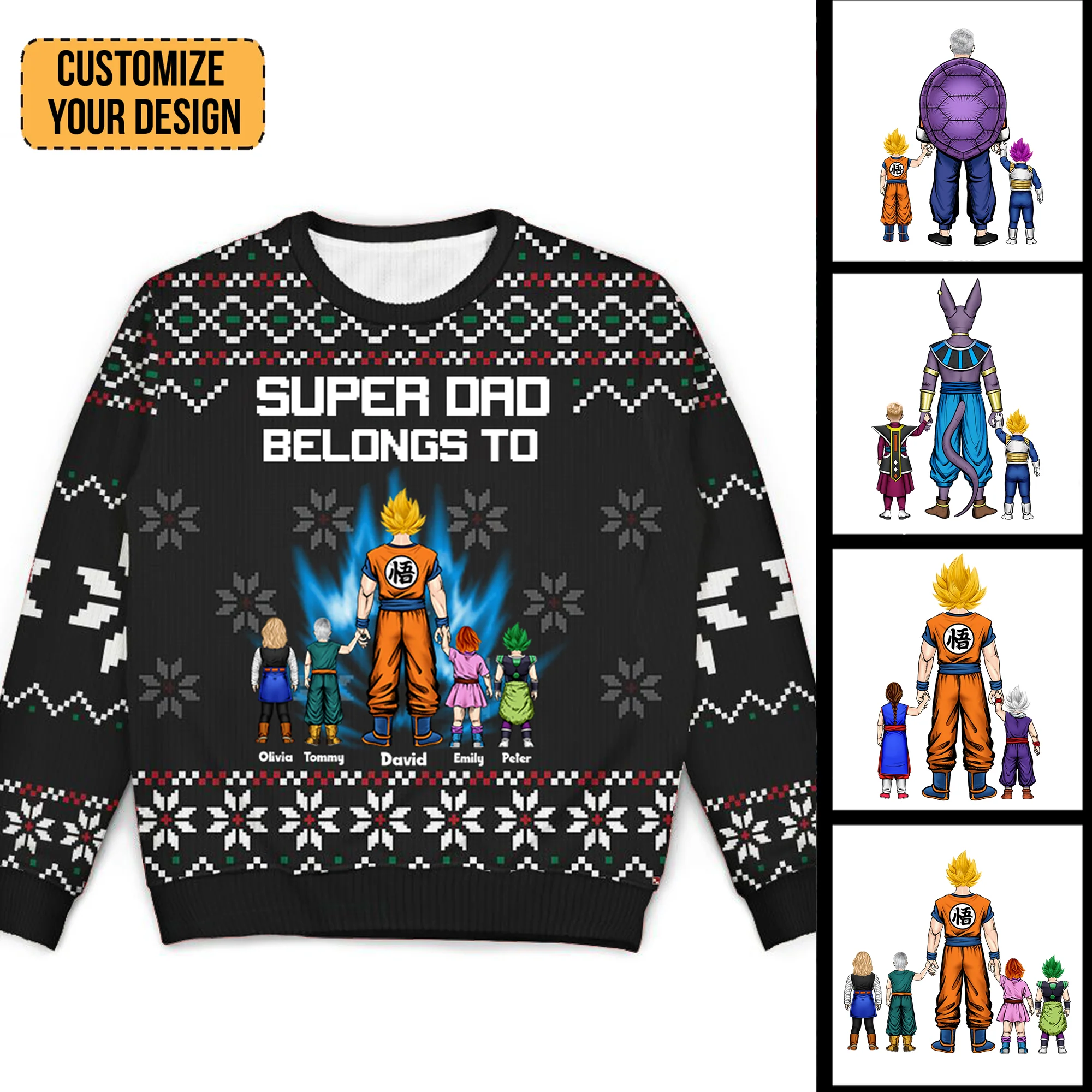 DrBa We Are The Super Power Family - Personalized Ugly Sweatshirt - Gift for Dad, Grandpa, Husband CL03 NA94 - Image 2
