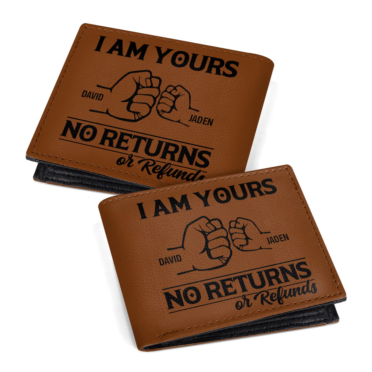 We Are Yours No Returns Or Refunds - Fist Bump Design Folded Wallet - Personalized Gift For Dad, Father's Day | GR6 HD29