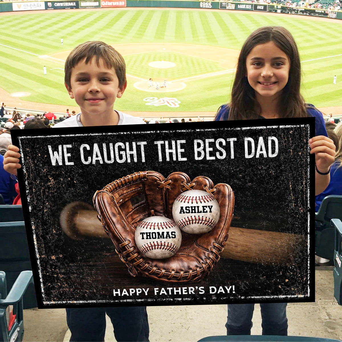 We Caught The Best Baseball   Dad - Personalized Poster Canvas - Gift For Dad - Image 3