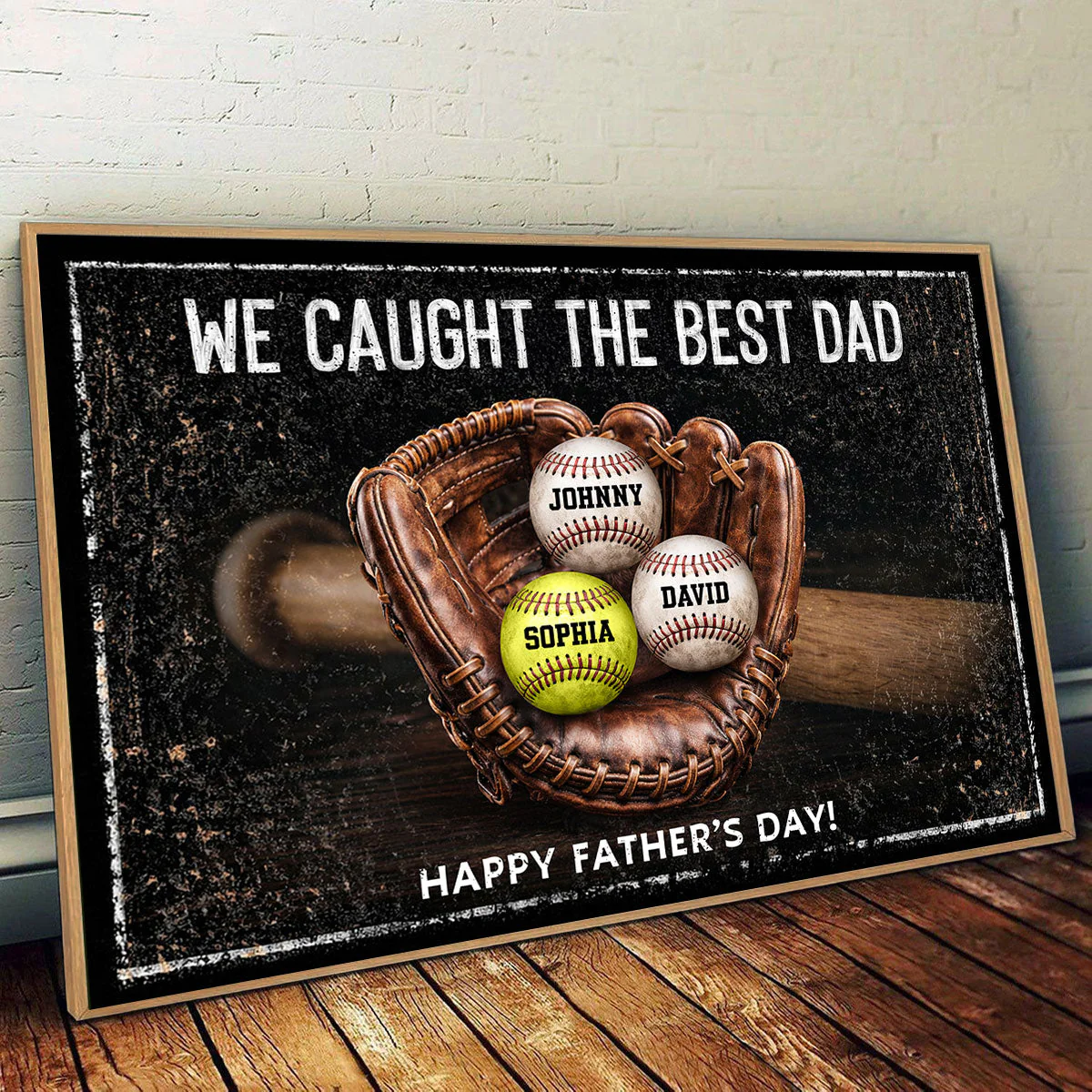 We Caught The Best Baseball   Dad - Personalized Poster Canvas - Gift For Dad - Image 4
