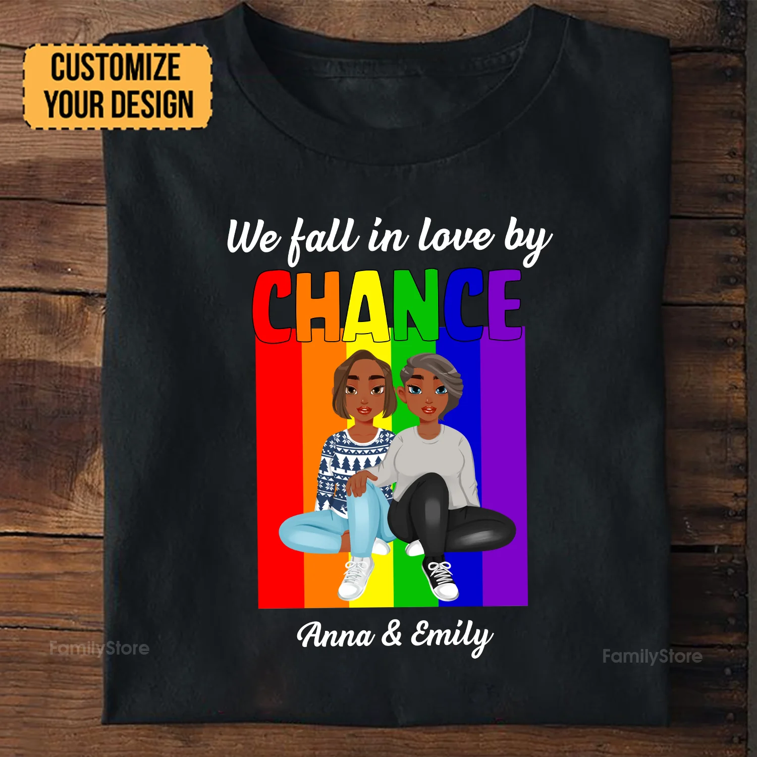 We Fall In Love By Chance  LGBT - Personalized Shirt - Gift For Couple, Husband Wife, Pride Month - GR1 NH96 - Image 2