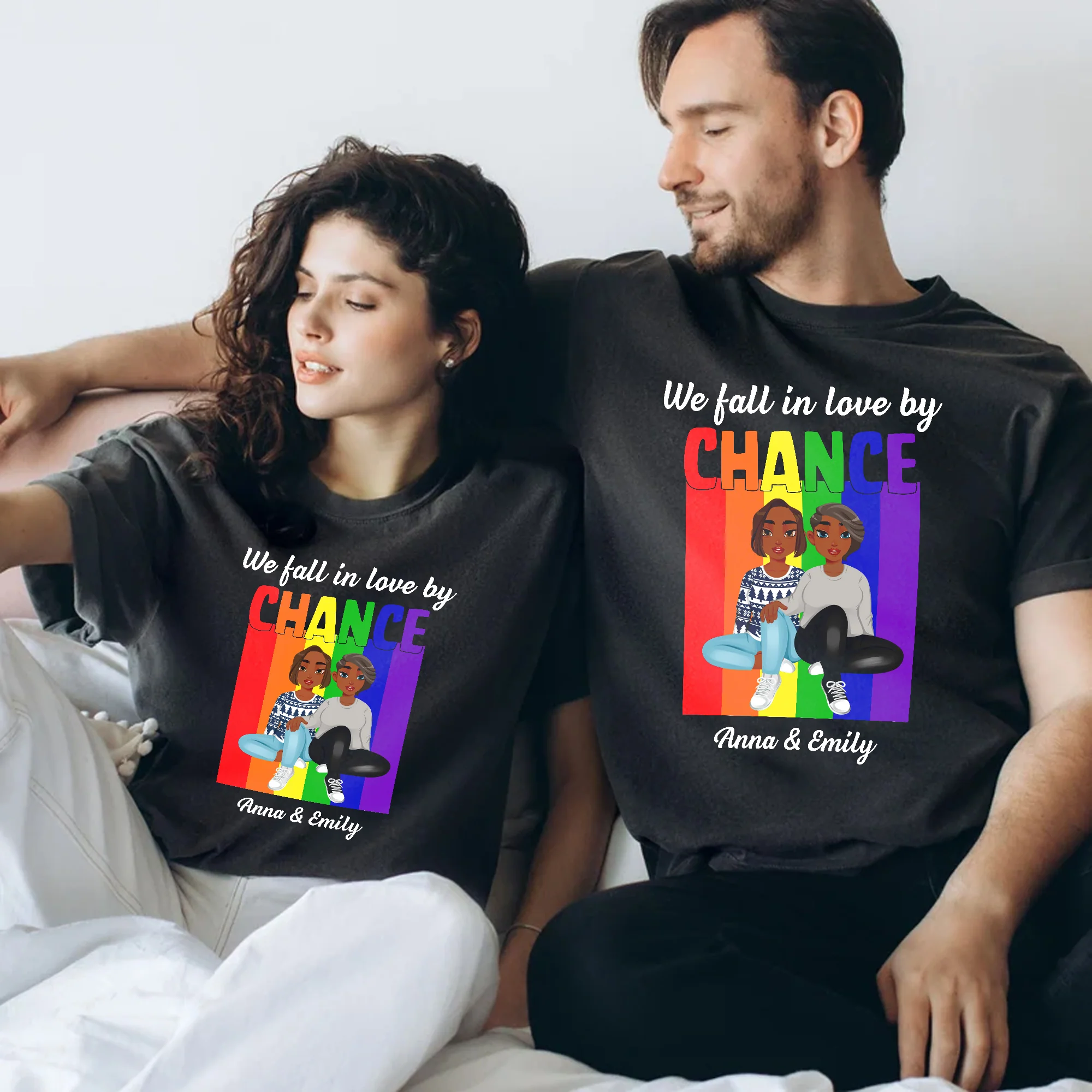 We Fall In Love By Chance  LGBT - Personalized Shirt - Gift For Couple, Husband Wife, Pride Month - GR1 NH96 - Image 5