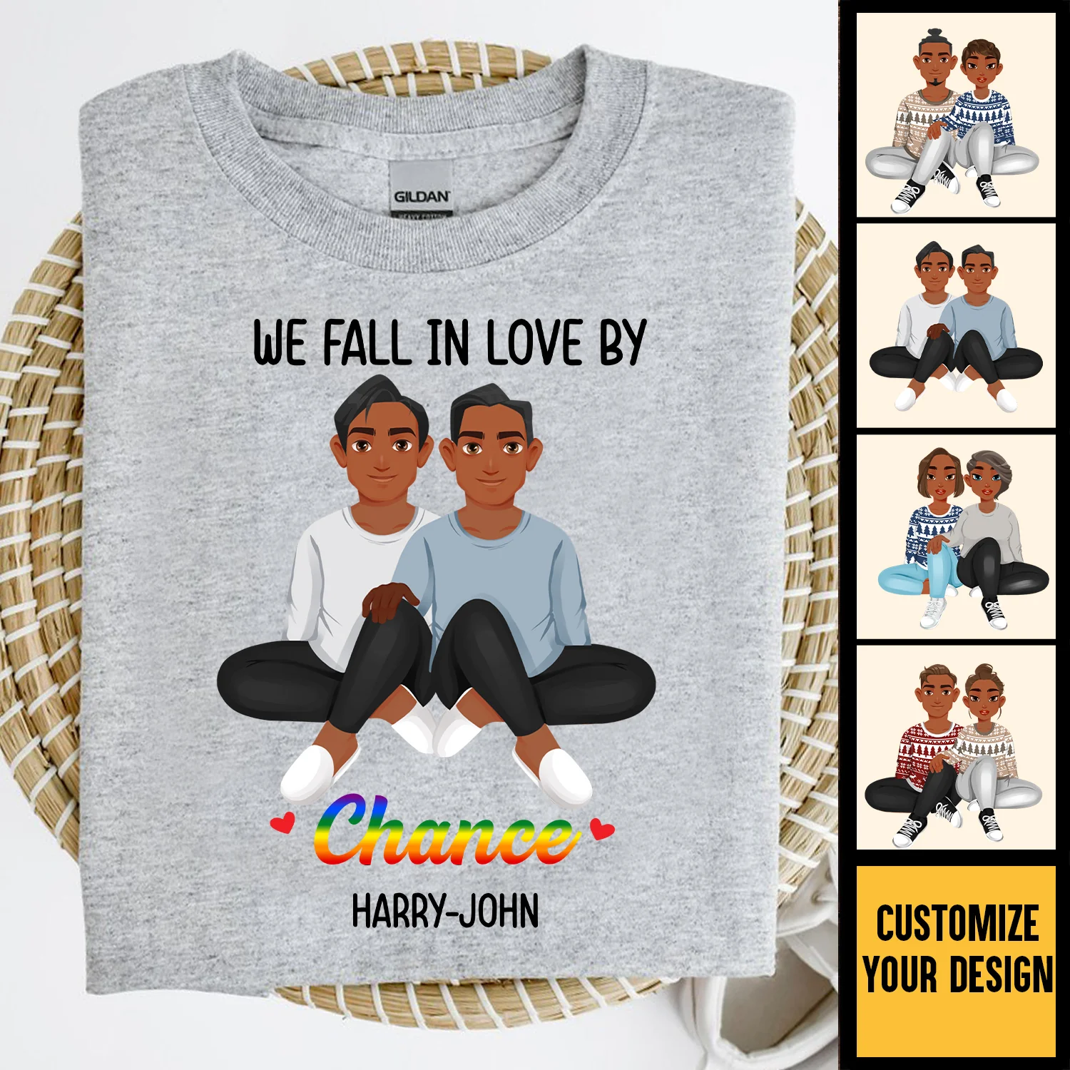 We Fall In Love By Chance LGBT Black African - Personalized Shirt - Gift For Couple, Husband Wife - GR1 NH96 - Image 3